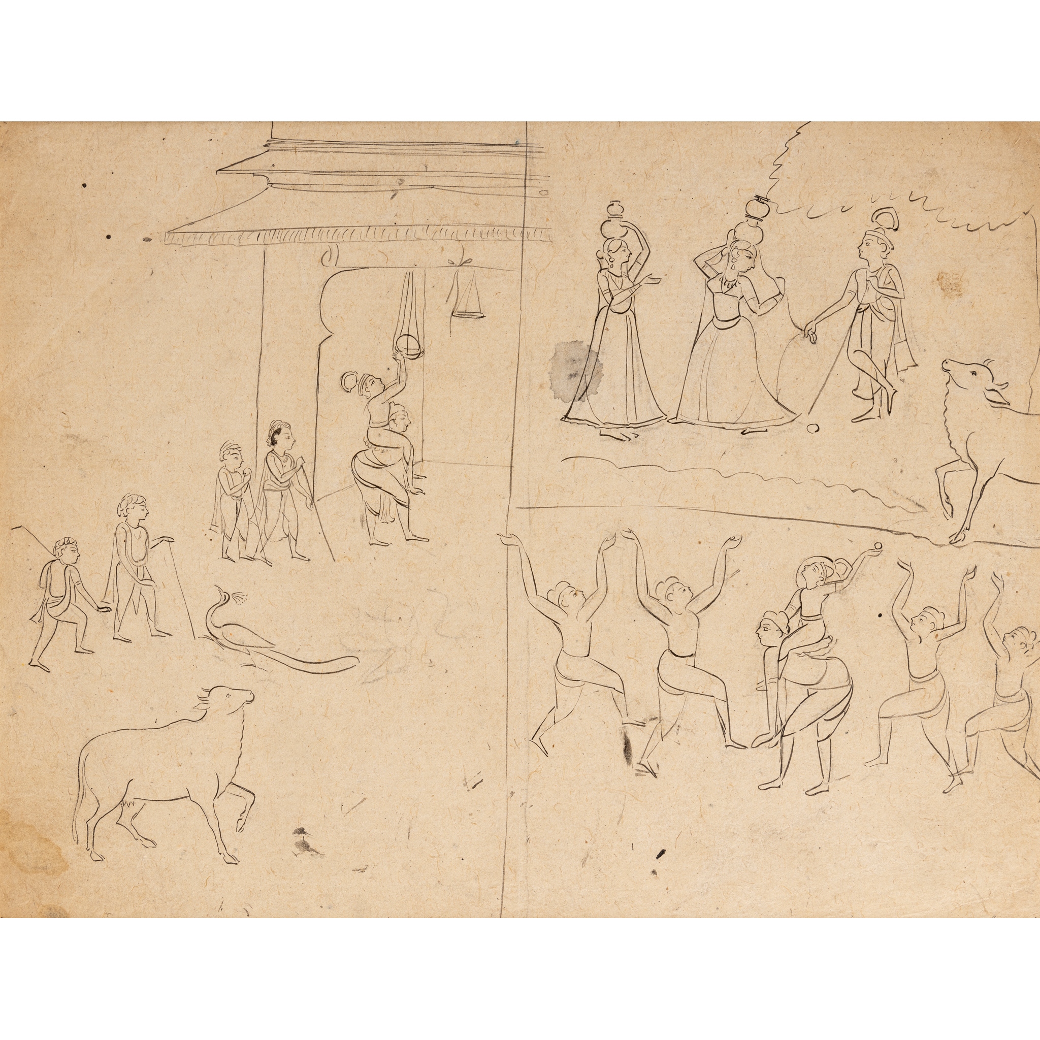 AN ILLUSTRATION TO THE BAGHAVATA PURANA: KRISHNA AND THE COWHERDS