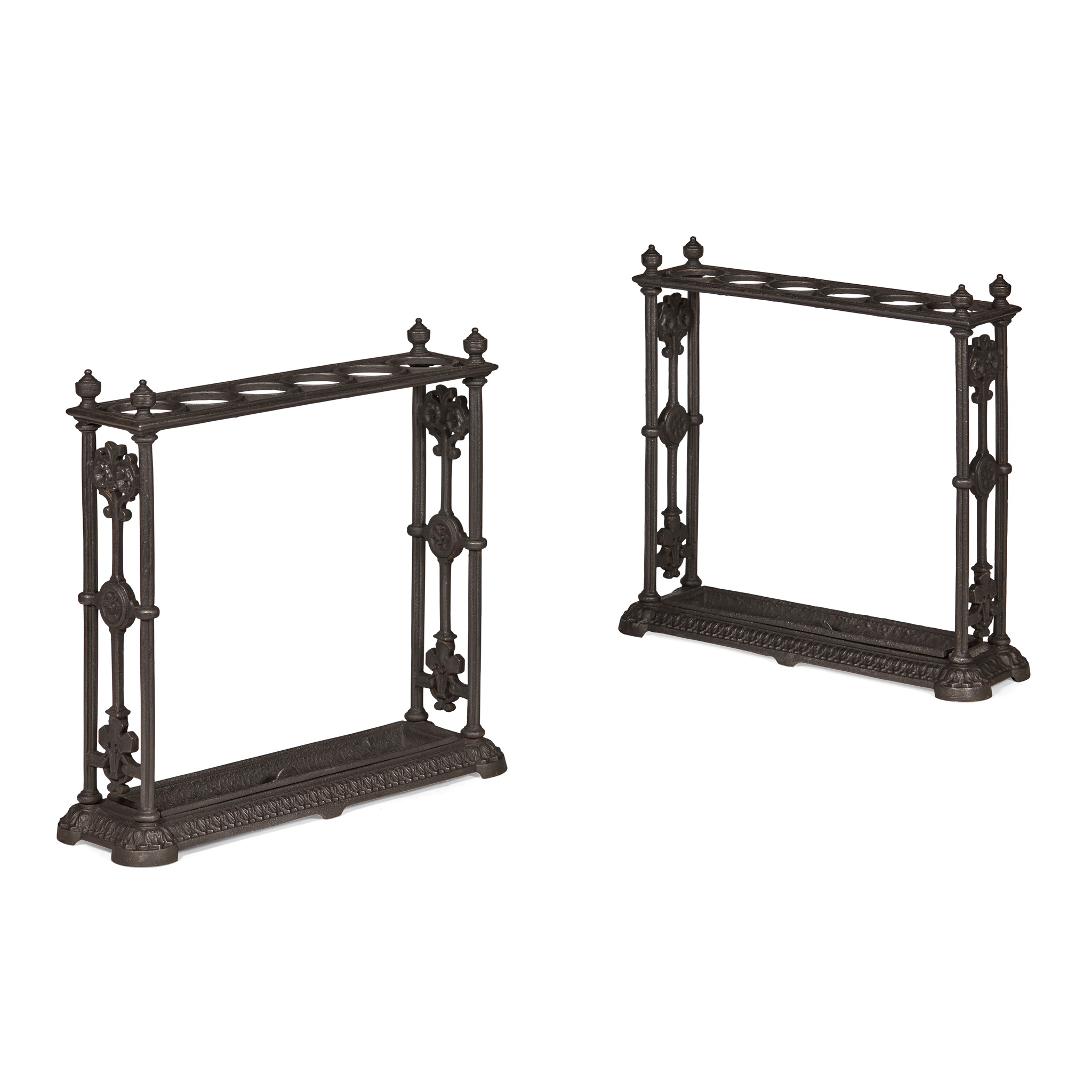 PAIR OF VICTORIAN CAST IRON STICK STANDS