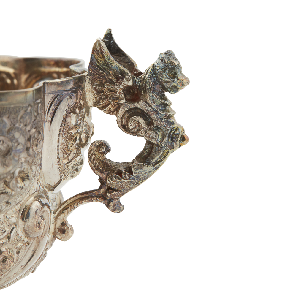 A cased set of four open salts