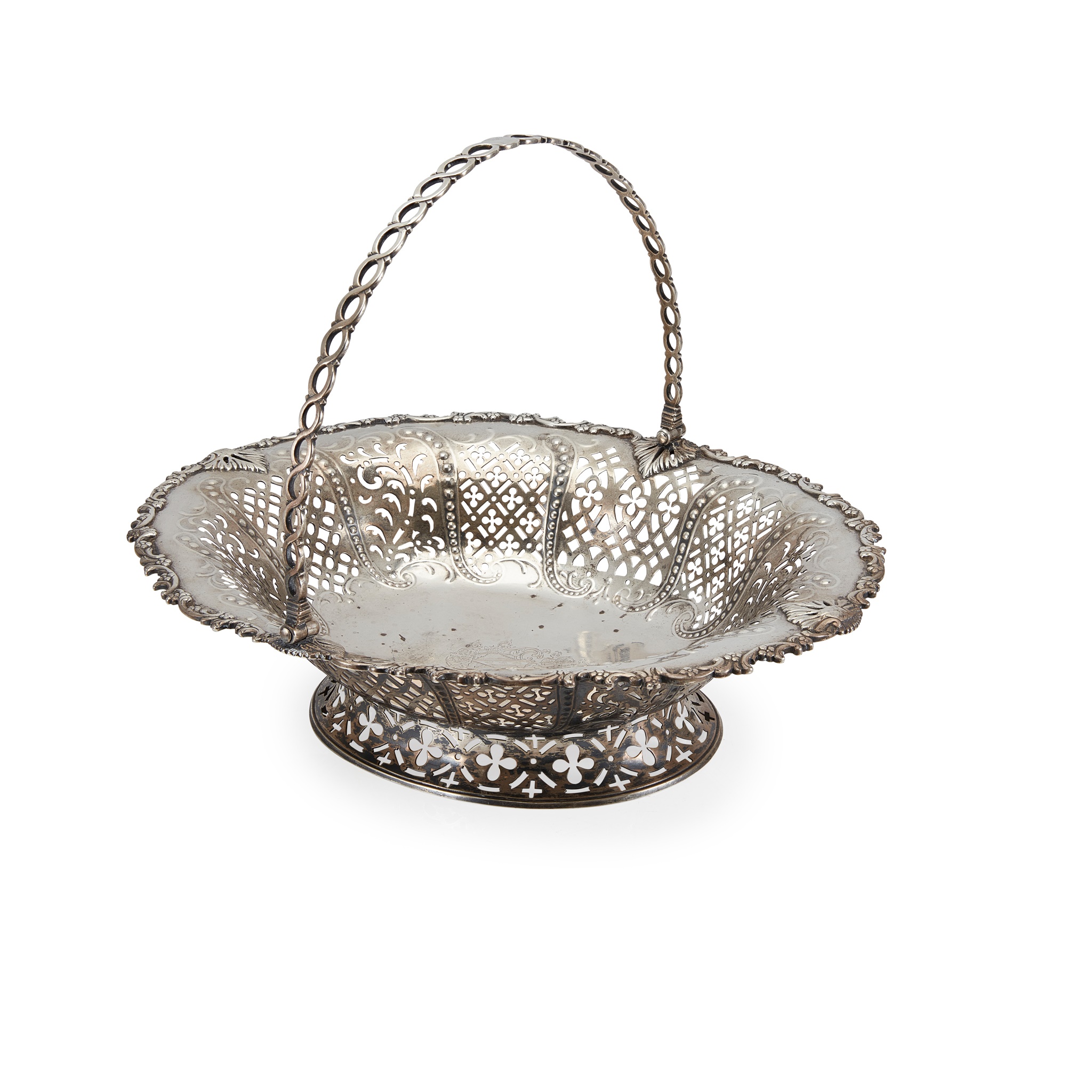 A SCARCE GEORGE III CAKE BASKET