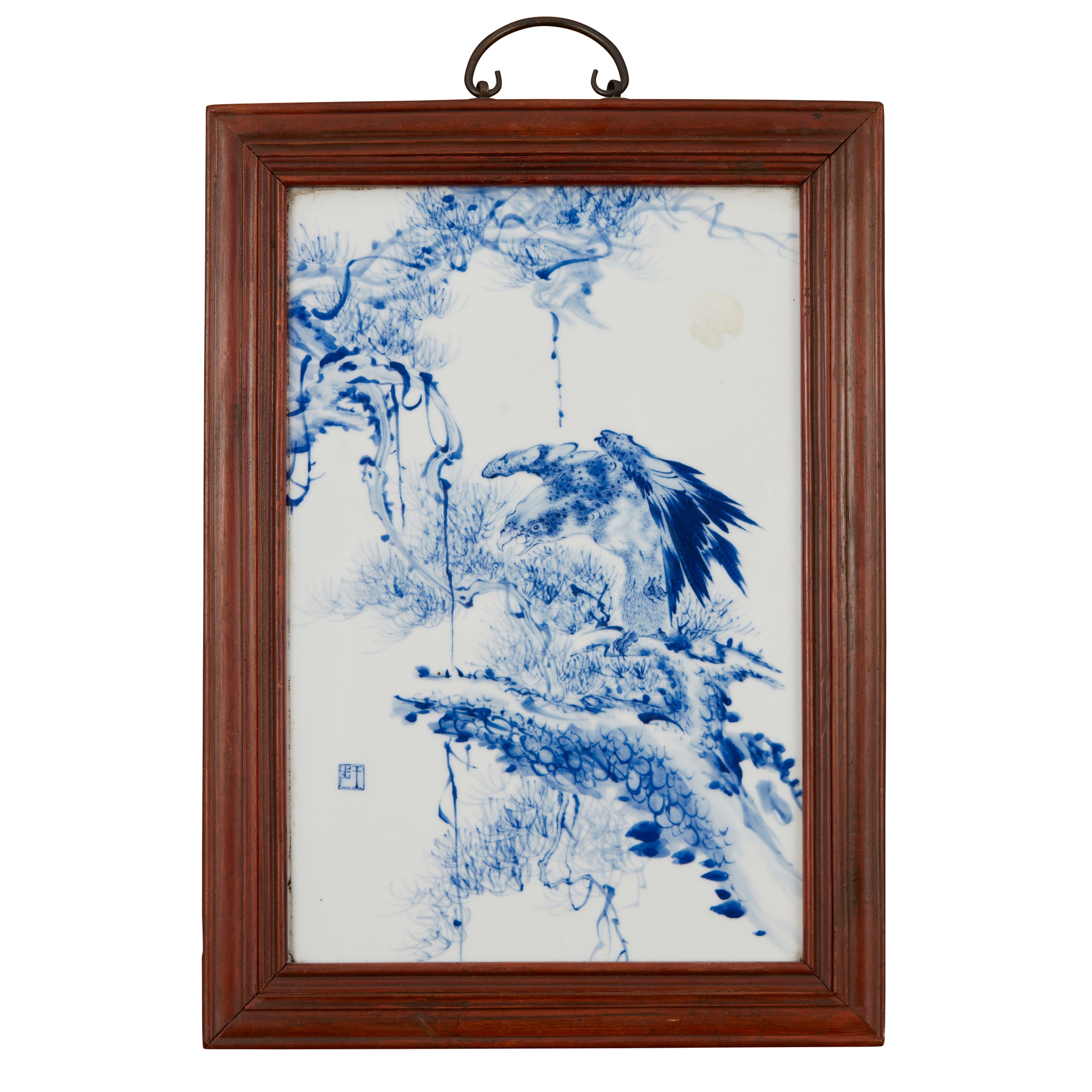 BLUE AND WHITE PORCELAIN PLAQUE