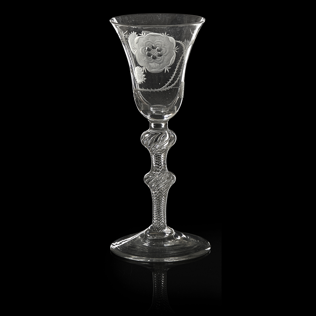 JACOBITE ENGRAVED WINE GLASS