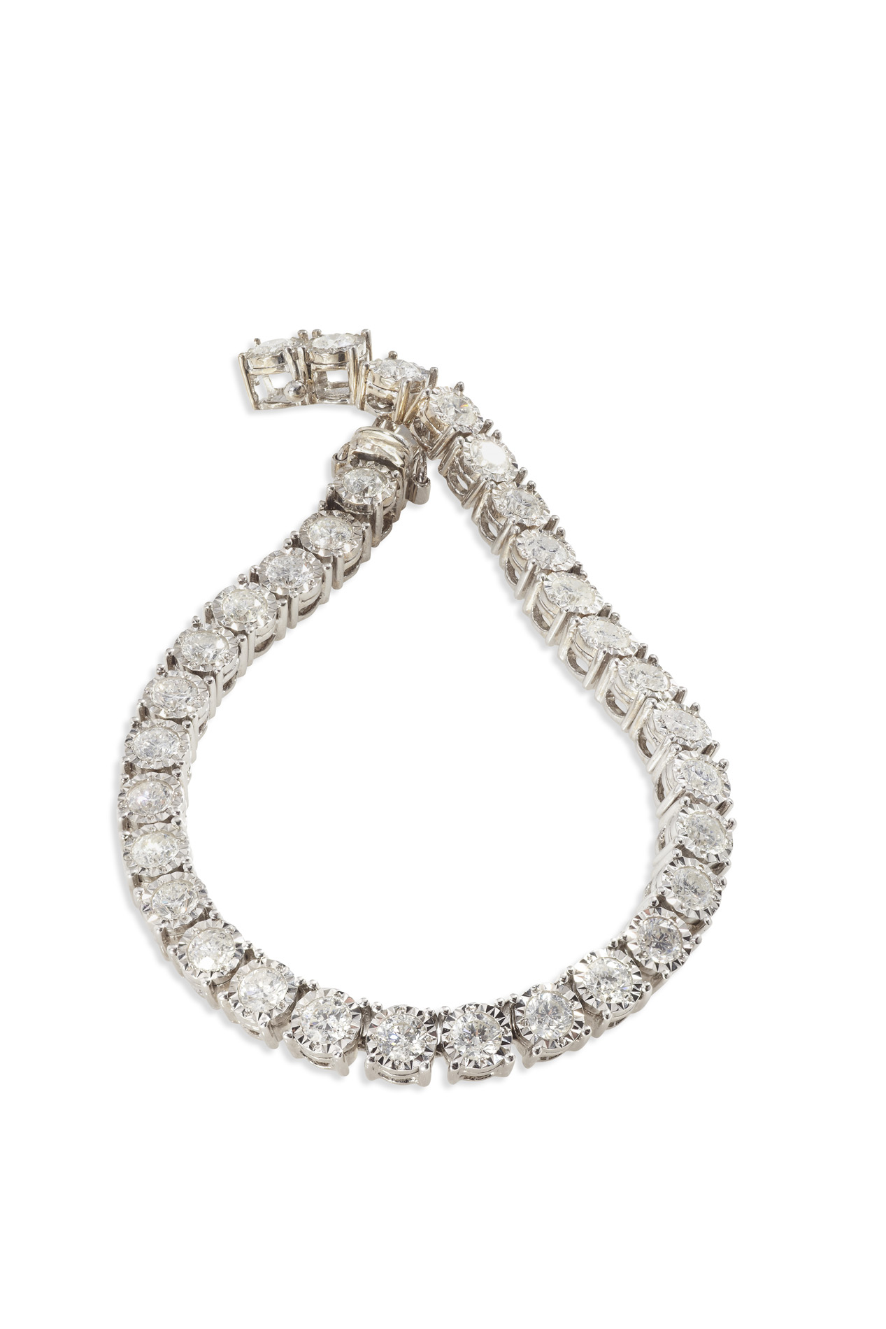 A diamond set line bracelet
