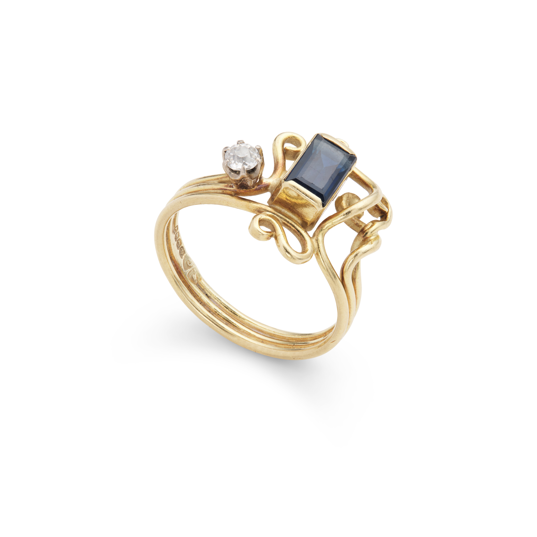 An 18ct gold sapphire and diamond dress ring