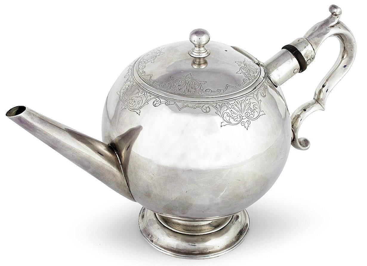 A fine George II bullet teapot
