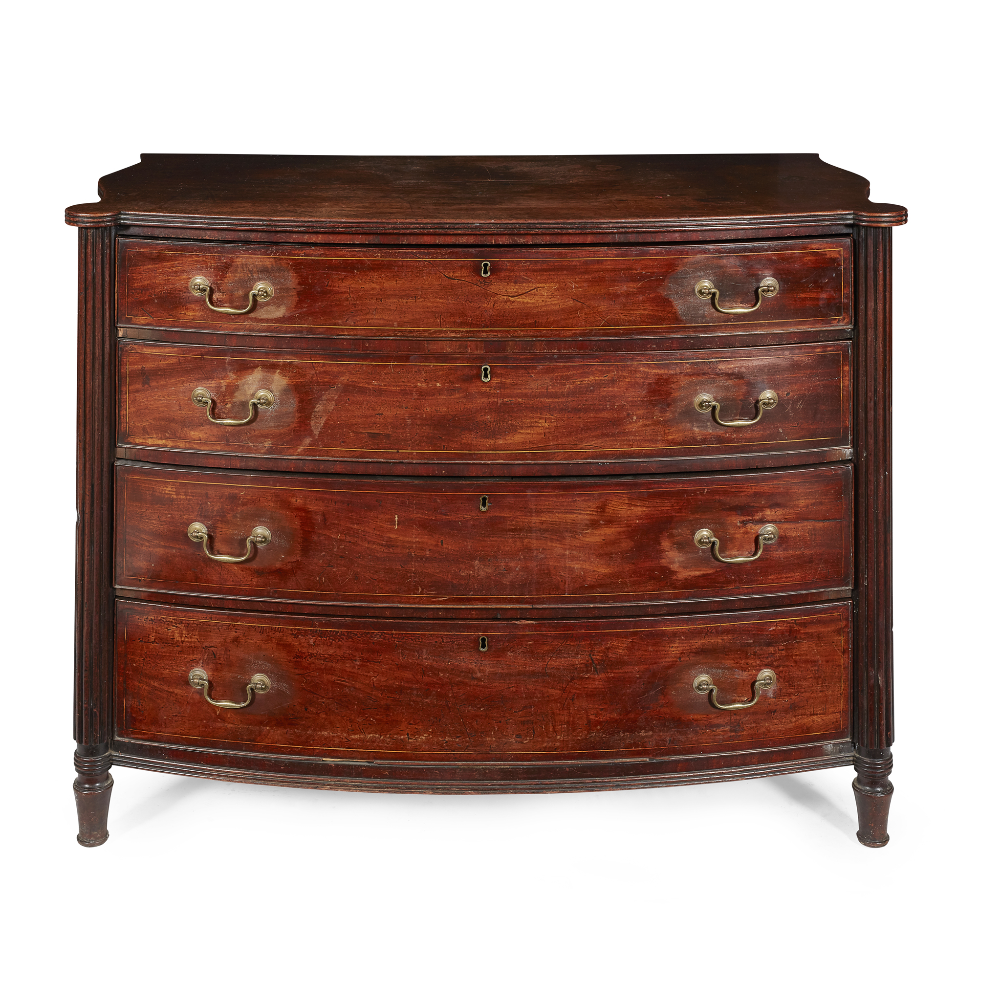 REGENCY MAHOGANY BOWFRONT CHEST OF DRAWERS
