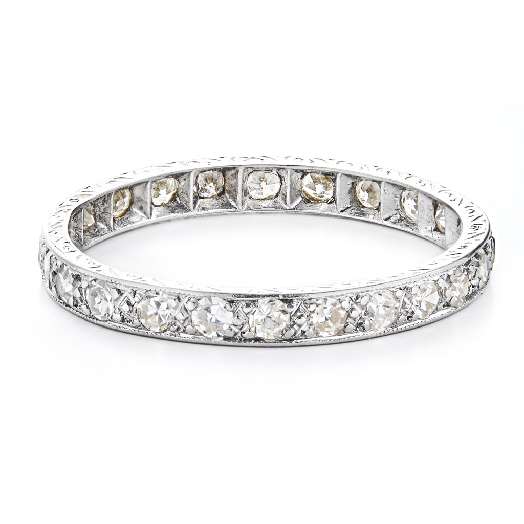A diamond set eternity ring