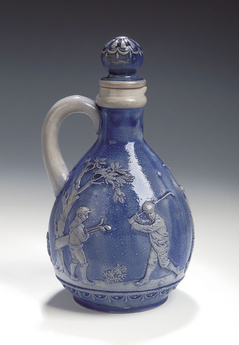 A Gerz salt glazed stoneware jug and stopper,