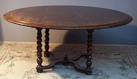 A large oak dining table