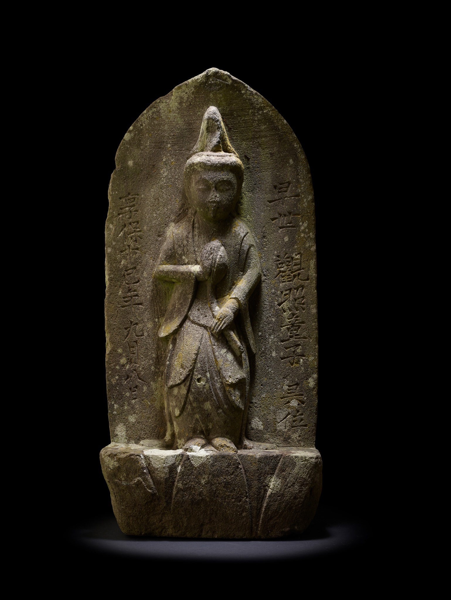 GREY STONE STELE OF A BOSATSU