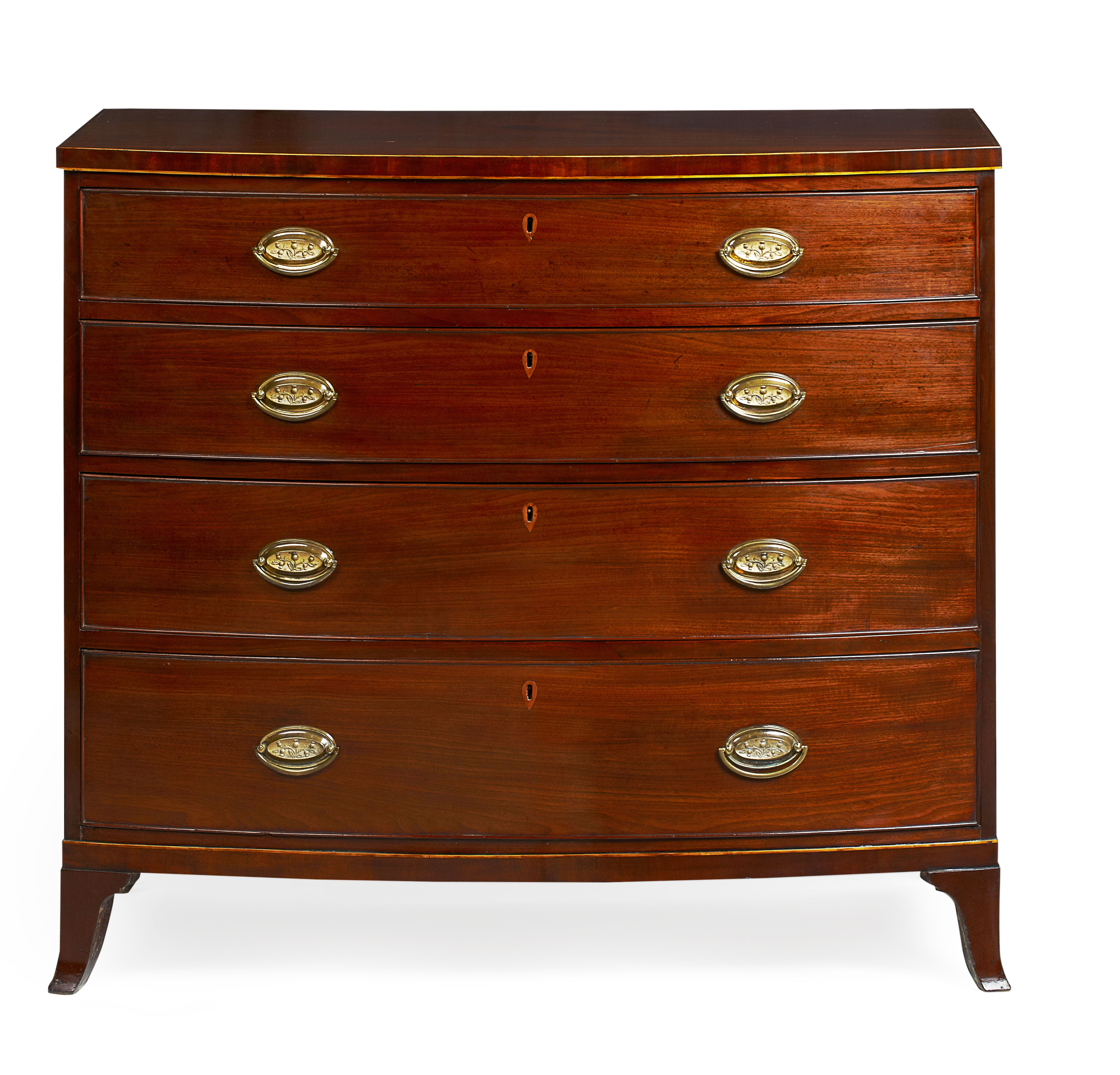 SCOTTISH LATE GEORGIAN MAHOGANY BOWFRONT CHEST OF DRAWERS