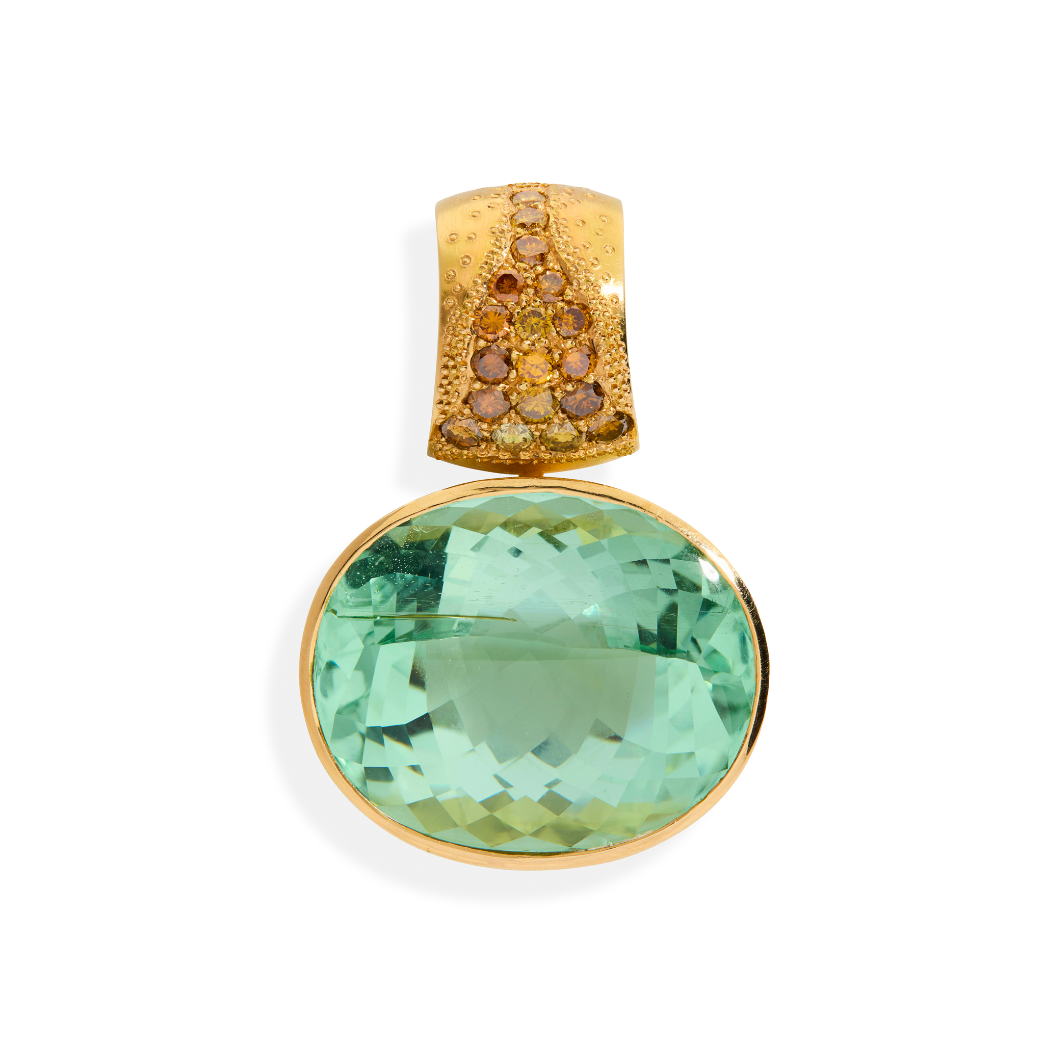 Peter Plöderl: A tourmaline and coloured diamond pendant