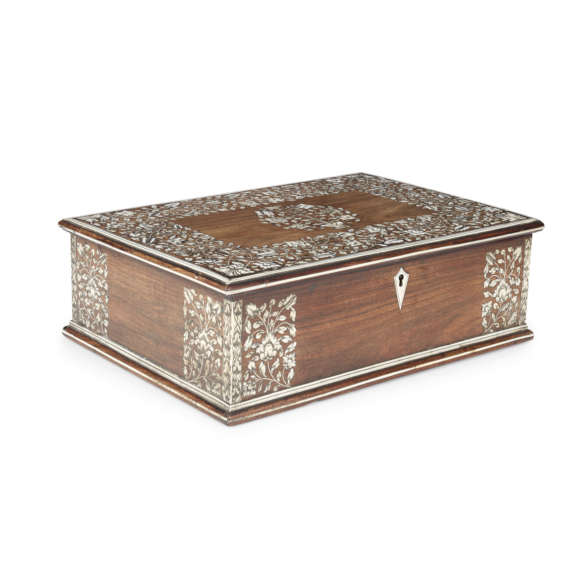 VIZAGAPATAM IVORY INLAID ROSEWOOD DOCUMENT BOX