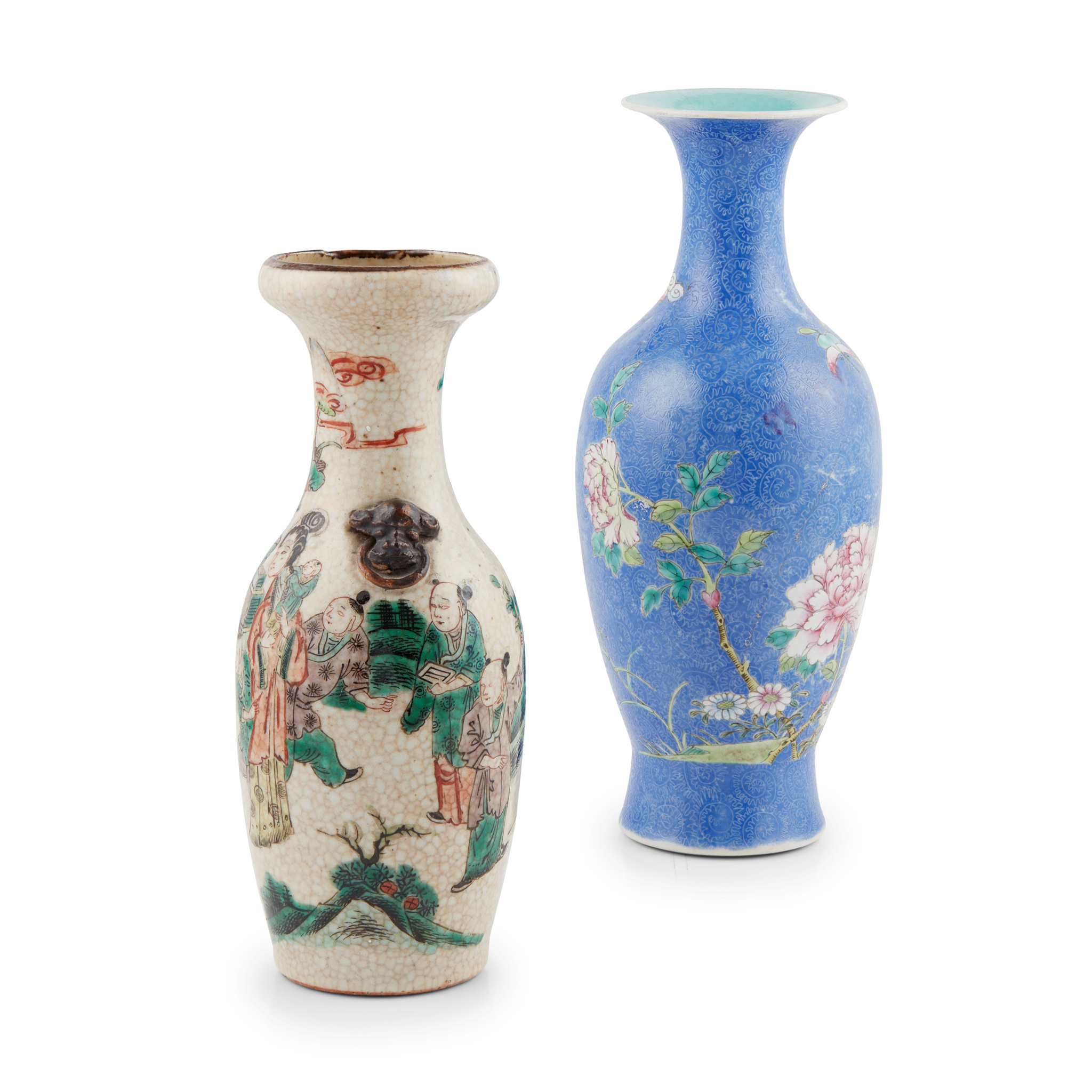 GROUP OF TWO BOTTLE VASES