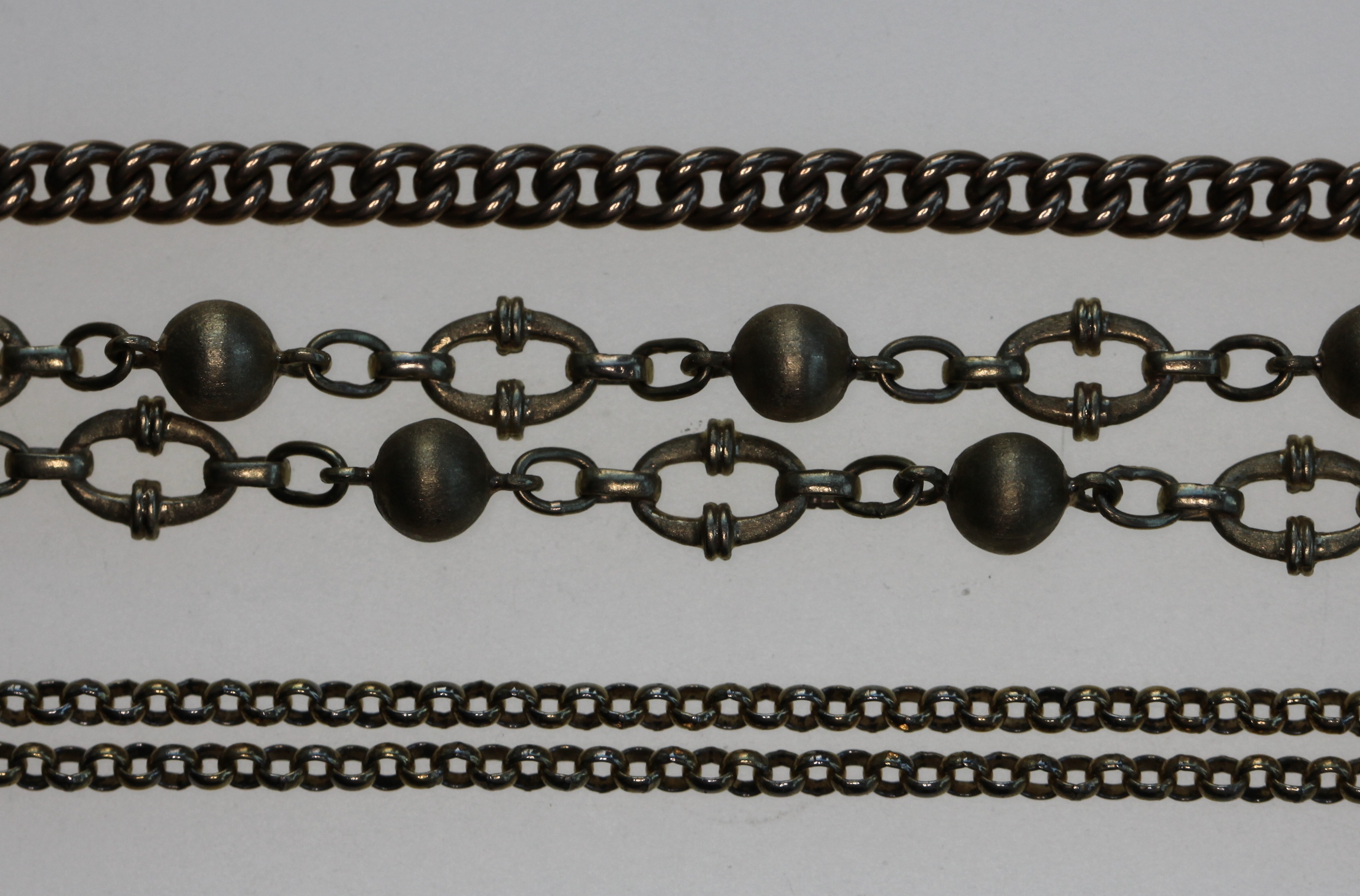 Three assorted chains