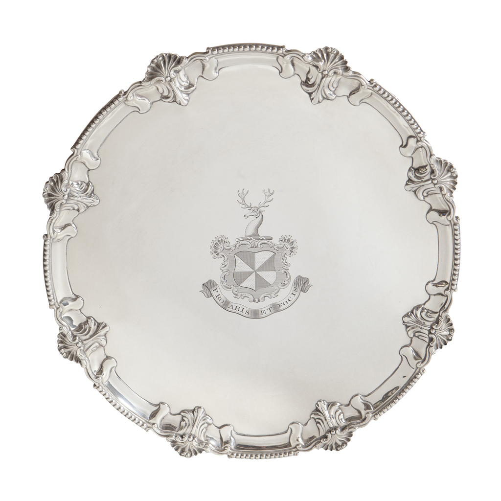 A GEORGE III SILVER SALVER