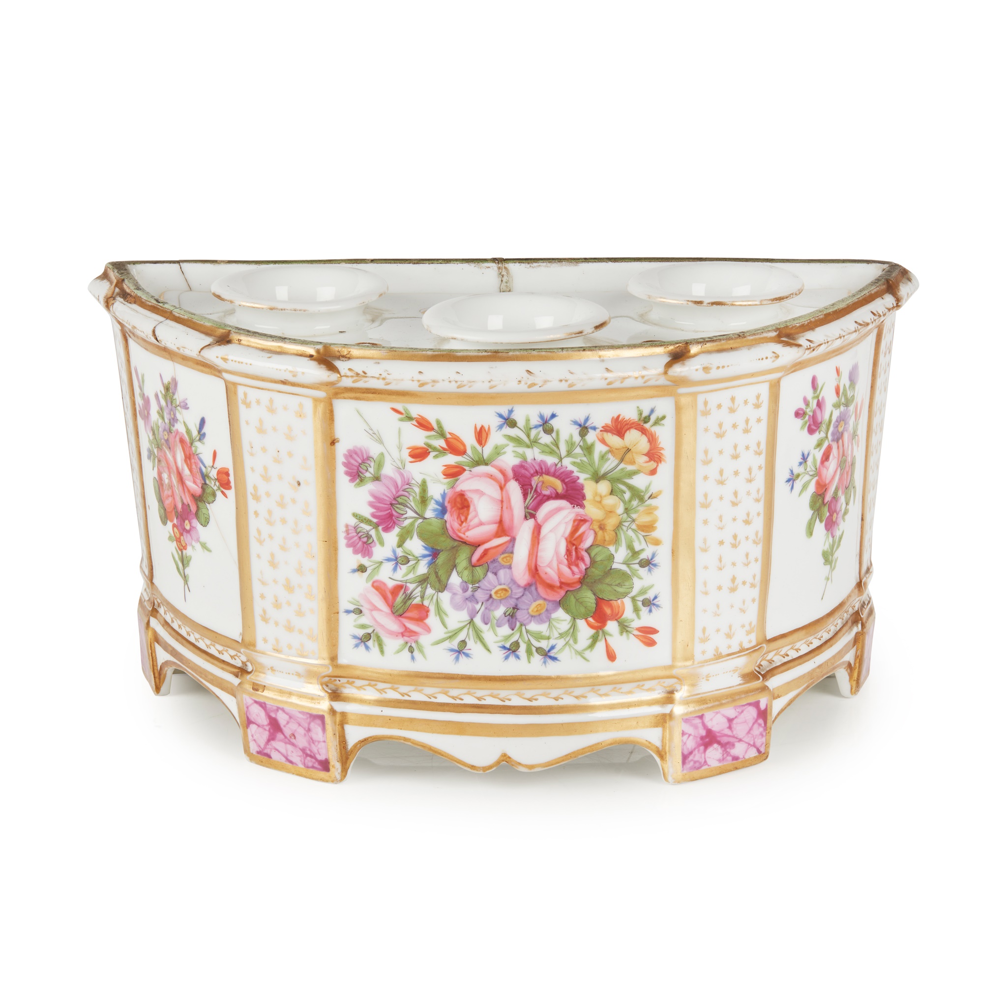 A GERMAN PORCELAIN BOUGH POT