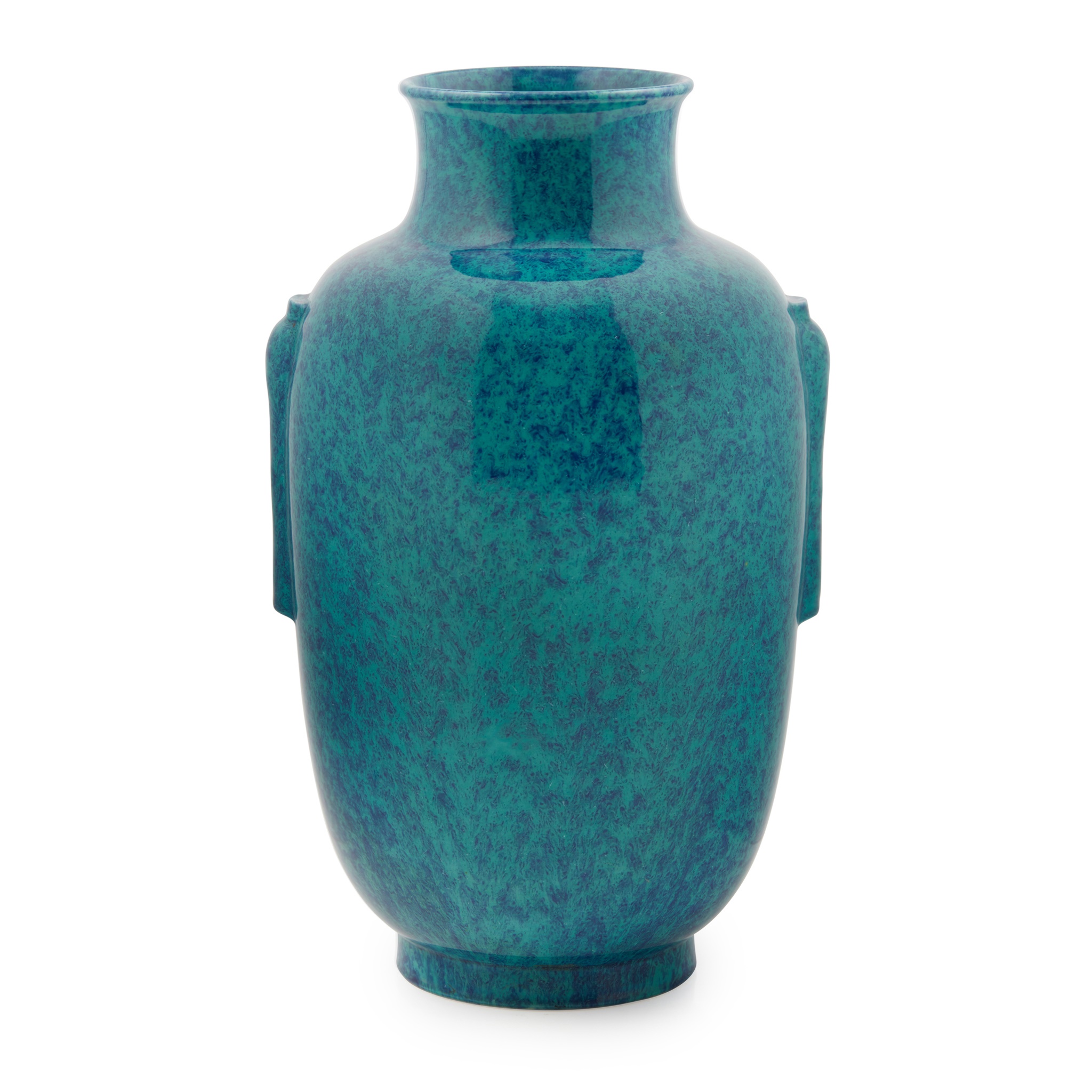 ROBIN-EGG-GLAZED HANDLED VASE
