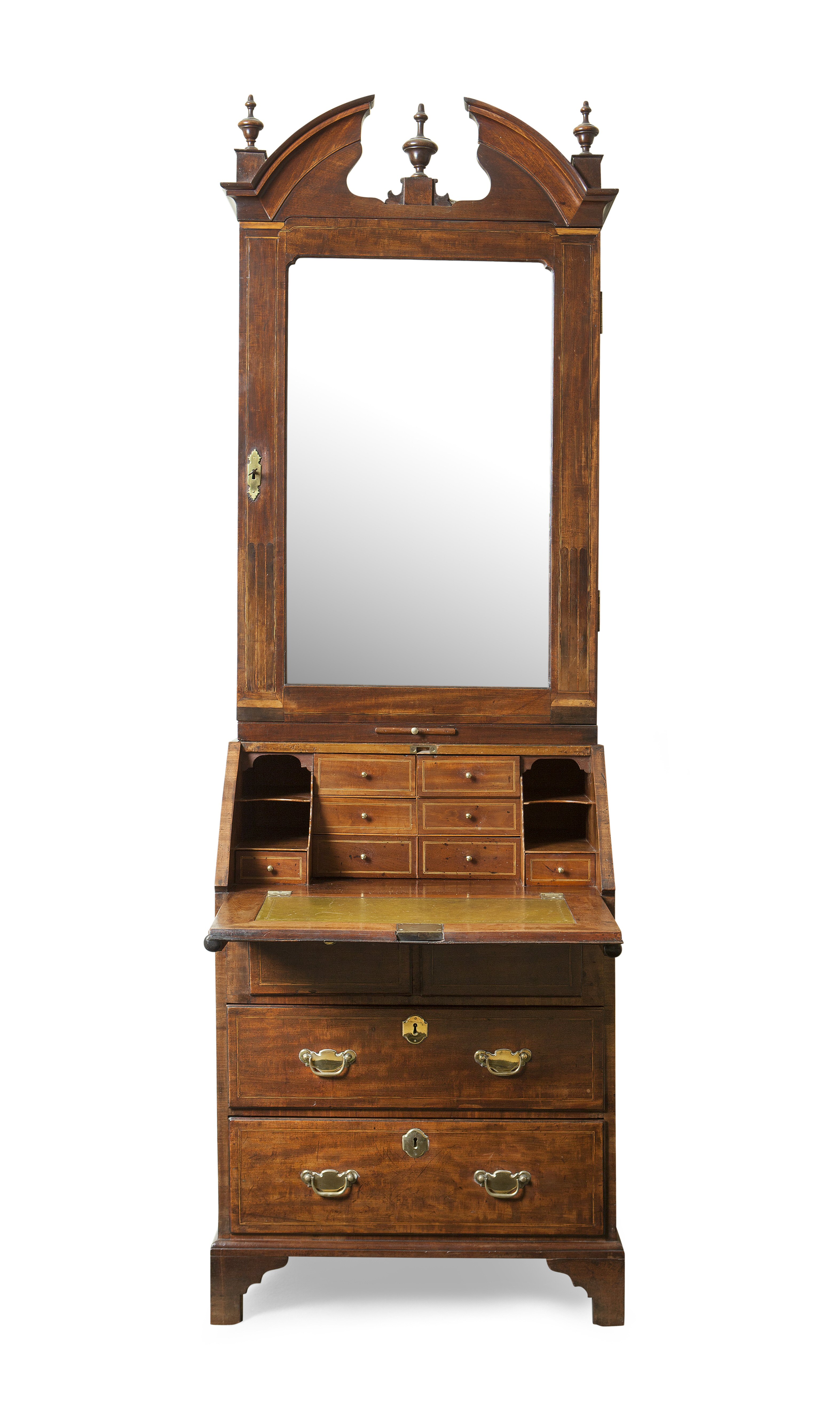 GEORGE II MAHOGANY BUREAU BOOKCASE