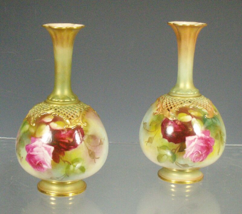A pair of Royal Worcester vases