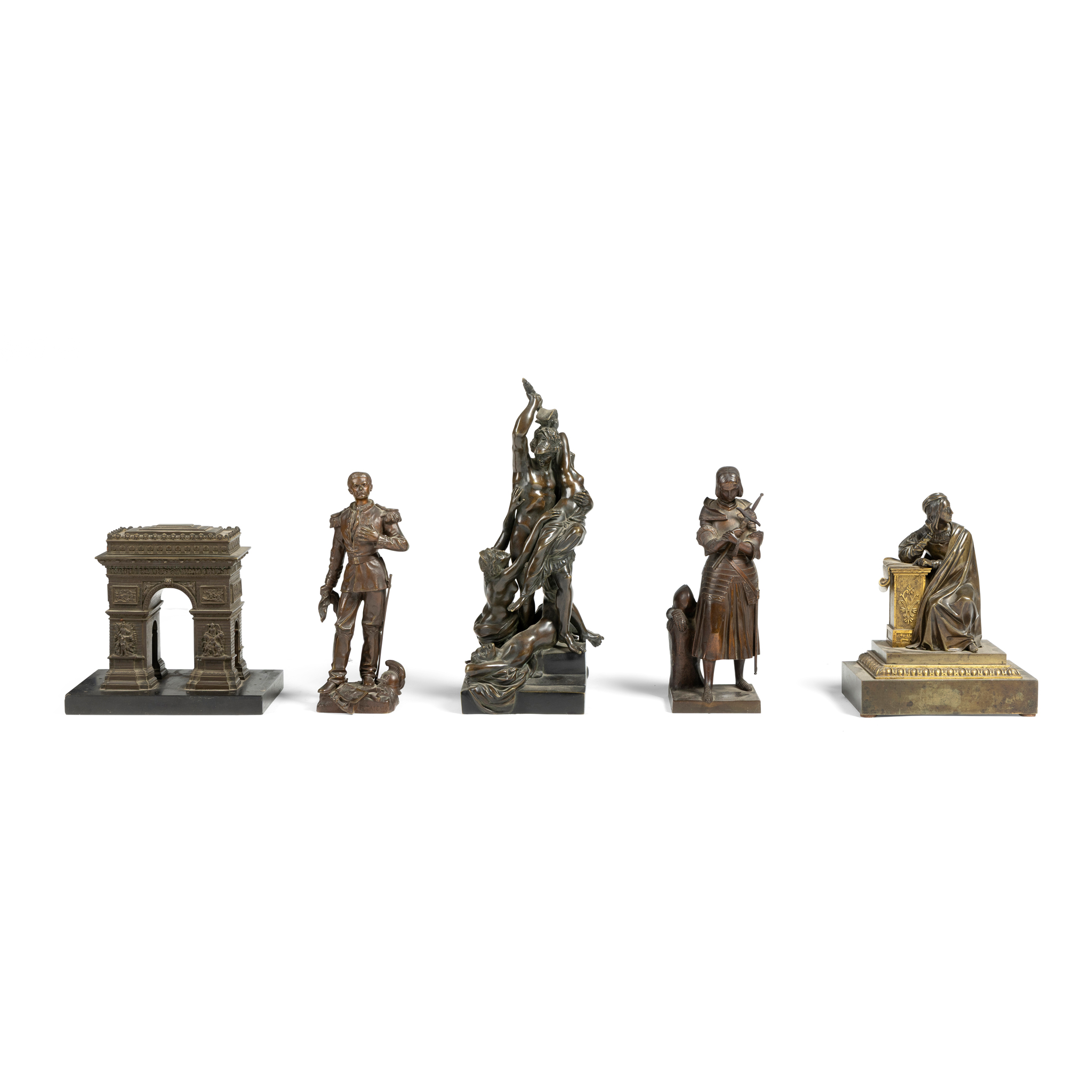 A COLLECTION OF FOUR FIGURATIVE BRONZES