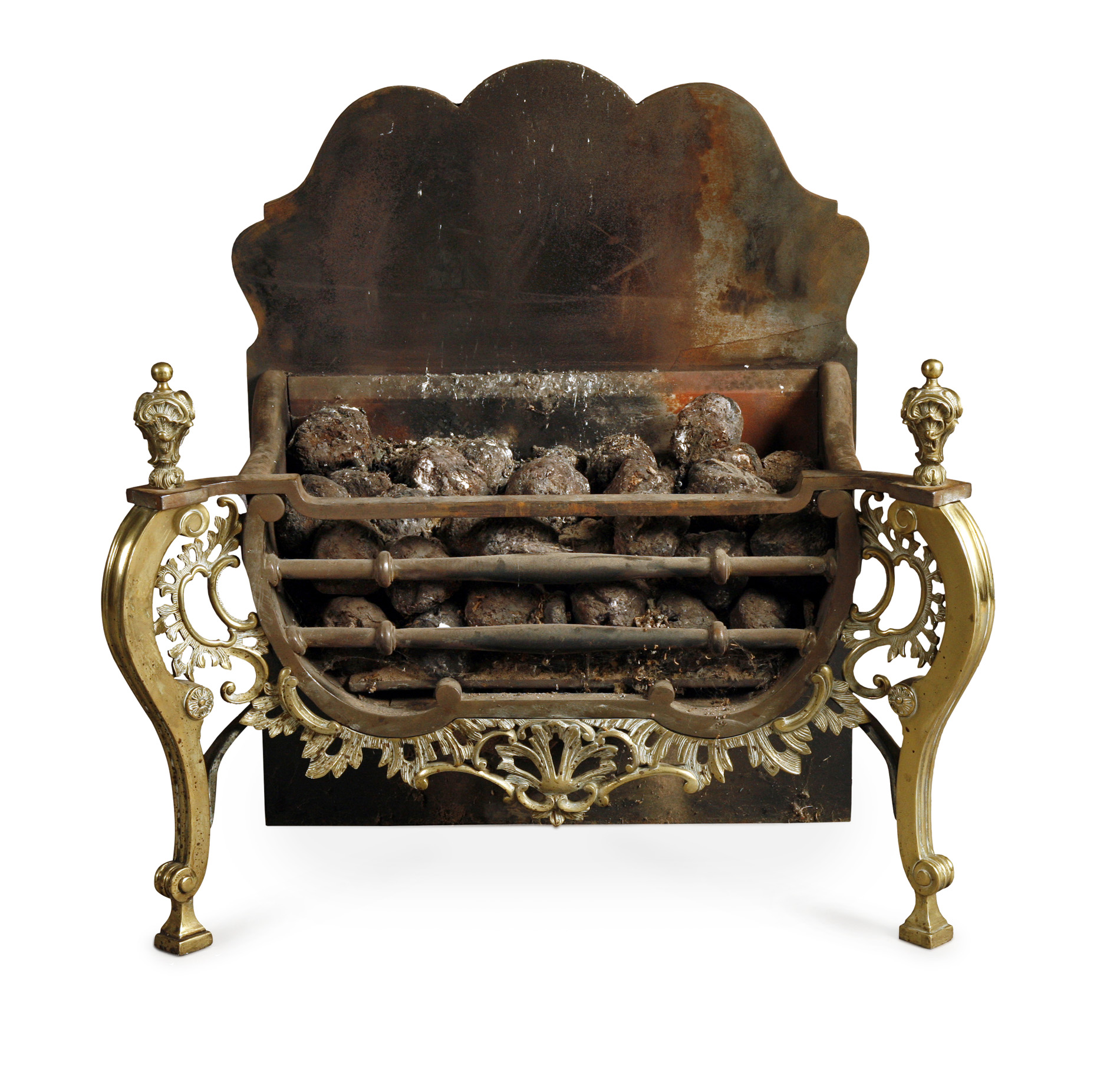 BRASS AND STEEL FIRE BASKET