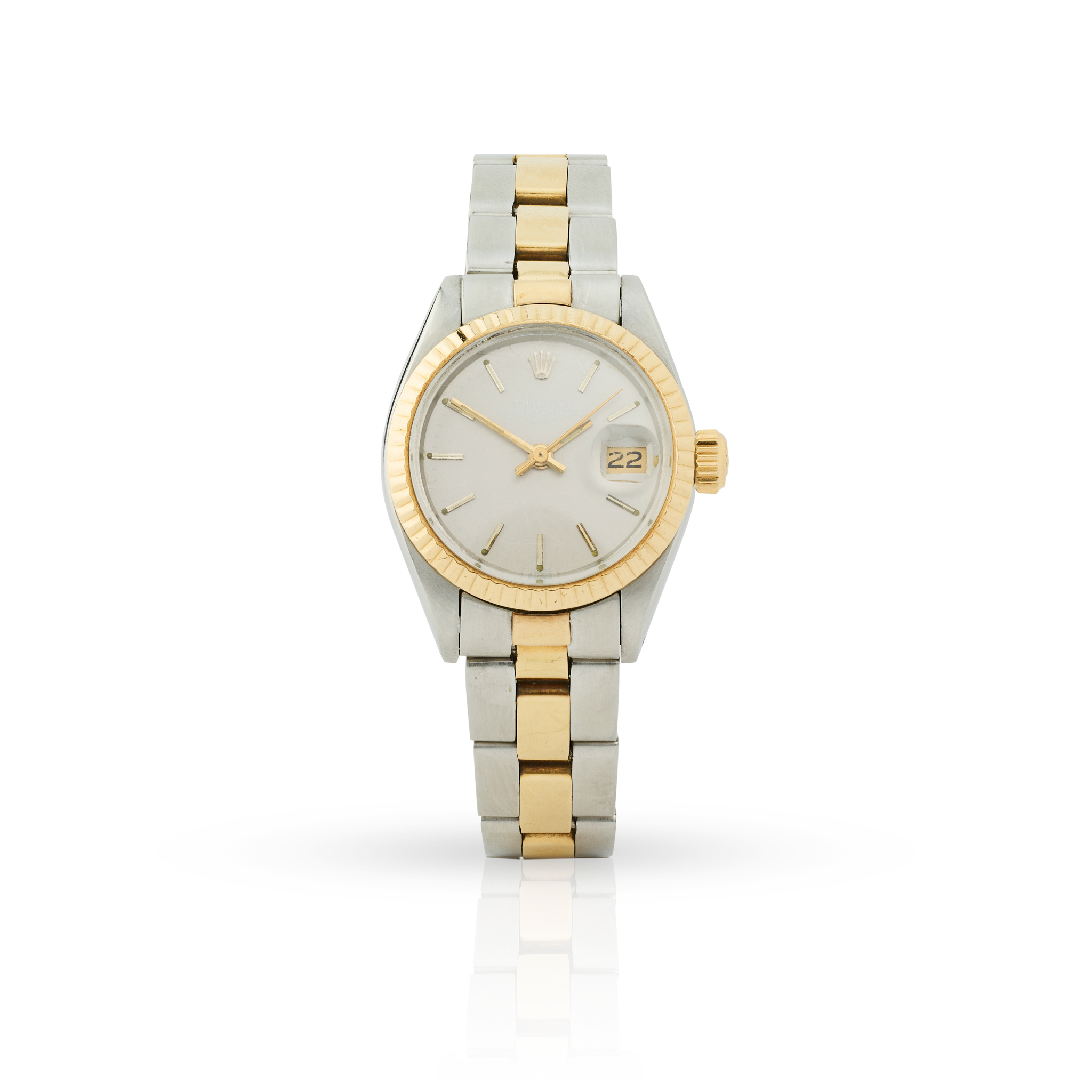 Rolex. A Ladies stainless steel and gold self-winding wristwatch