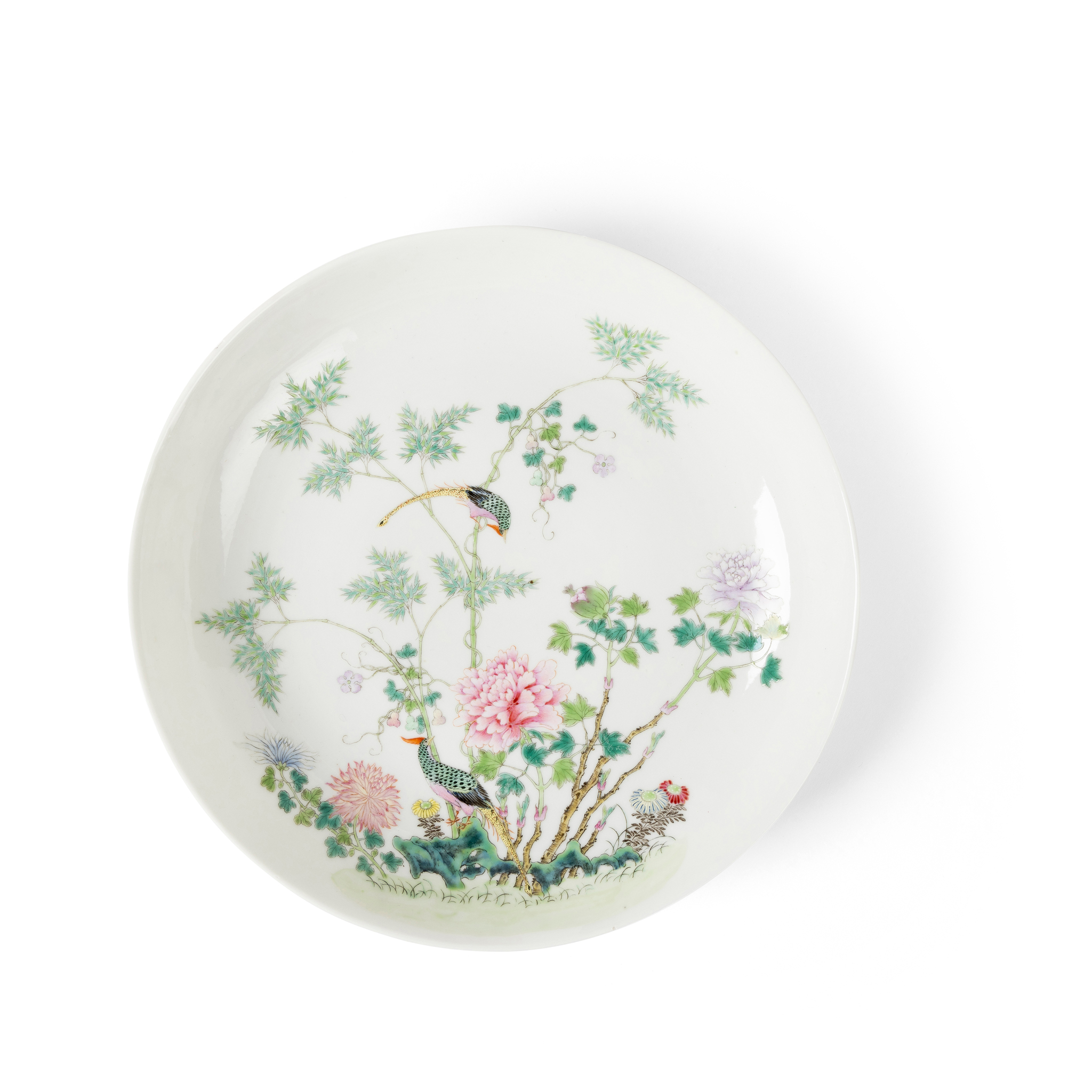 CHINESE FAMILLE ROSE 'PHEASANT' PLATE
