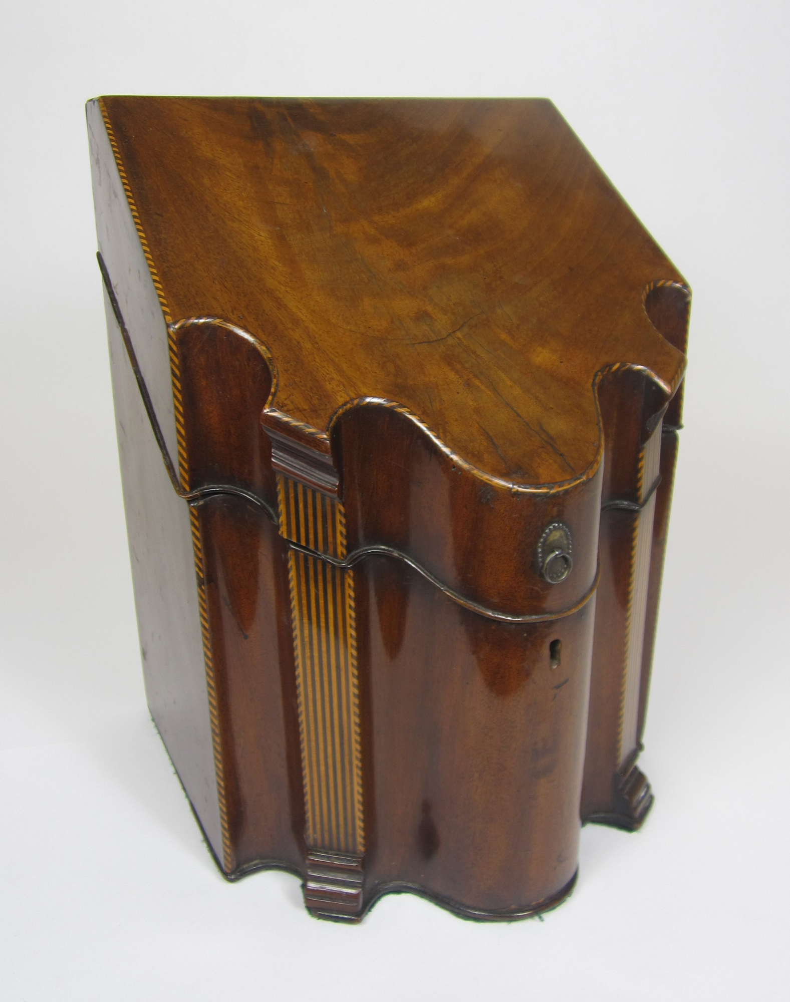 THREE MAHOGANY KNIFE BOXES