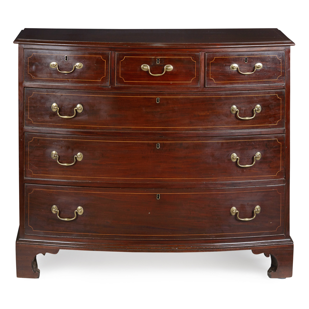 VICTORIAN MAHOGANY BOWFRONT CHEST OF DRAWERS