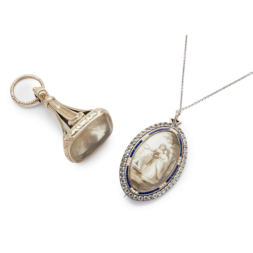 A George III Momento Mori pendant brooch