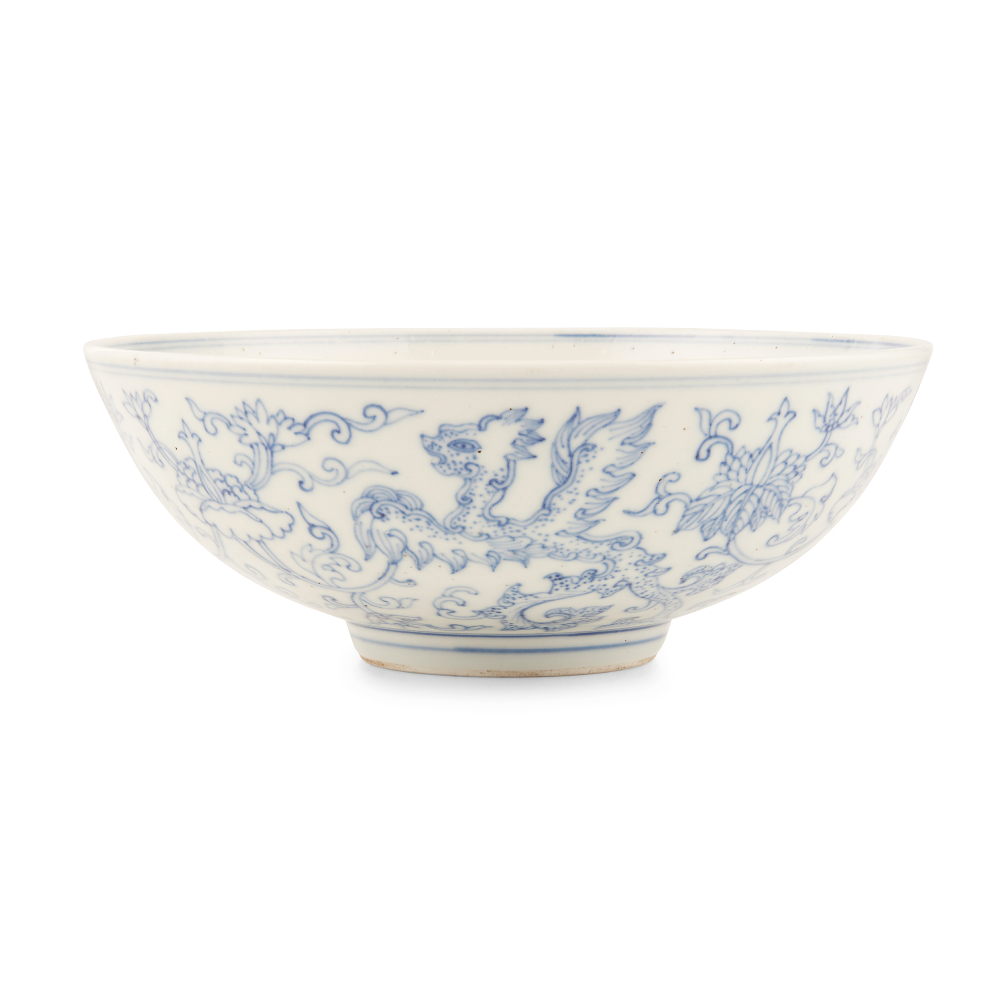 BLUE AND WHITE 'KUI-PHOENIX' BOWL