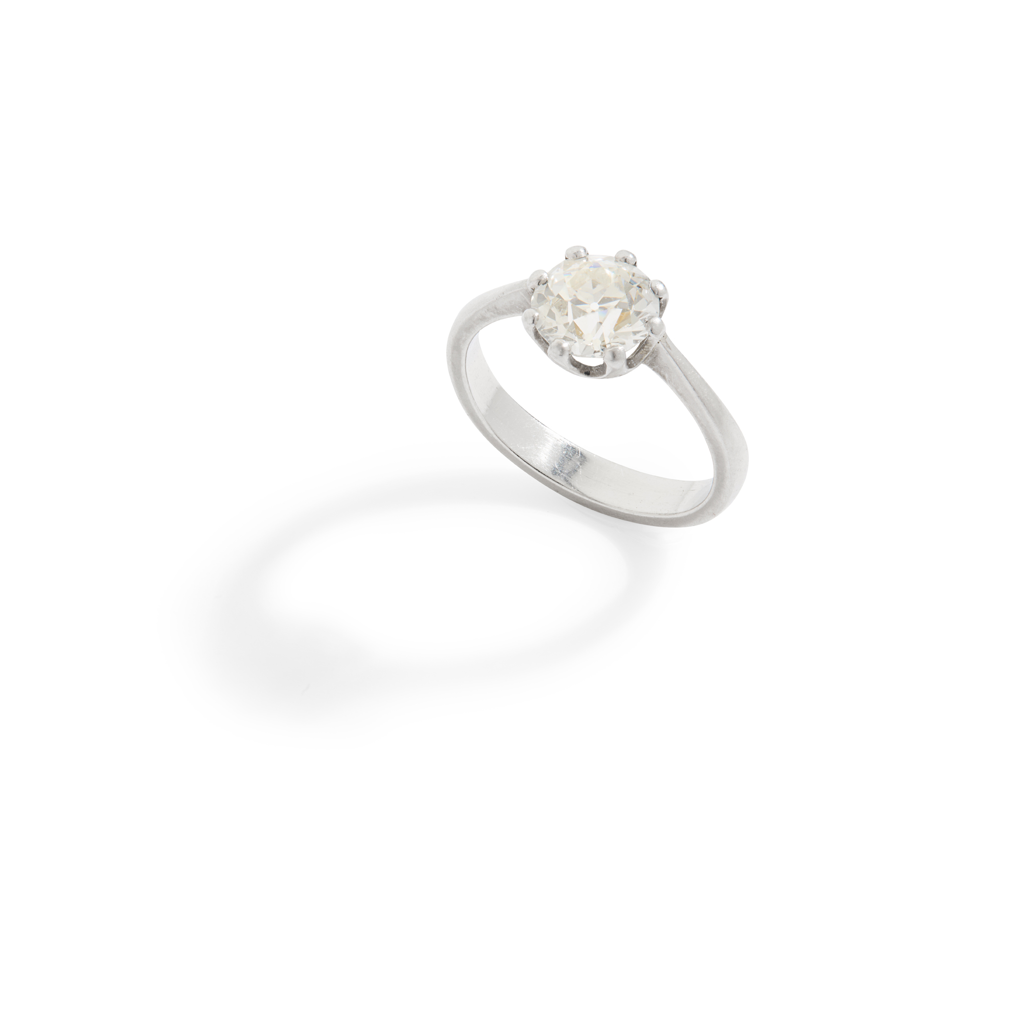 A platinum diamond single-stone ring