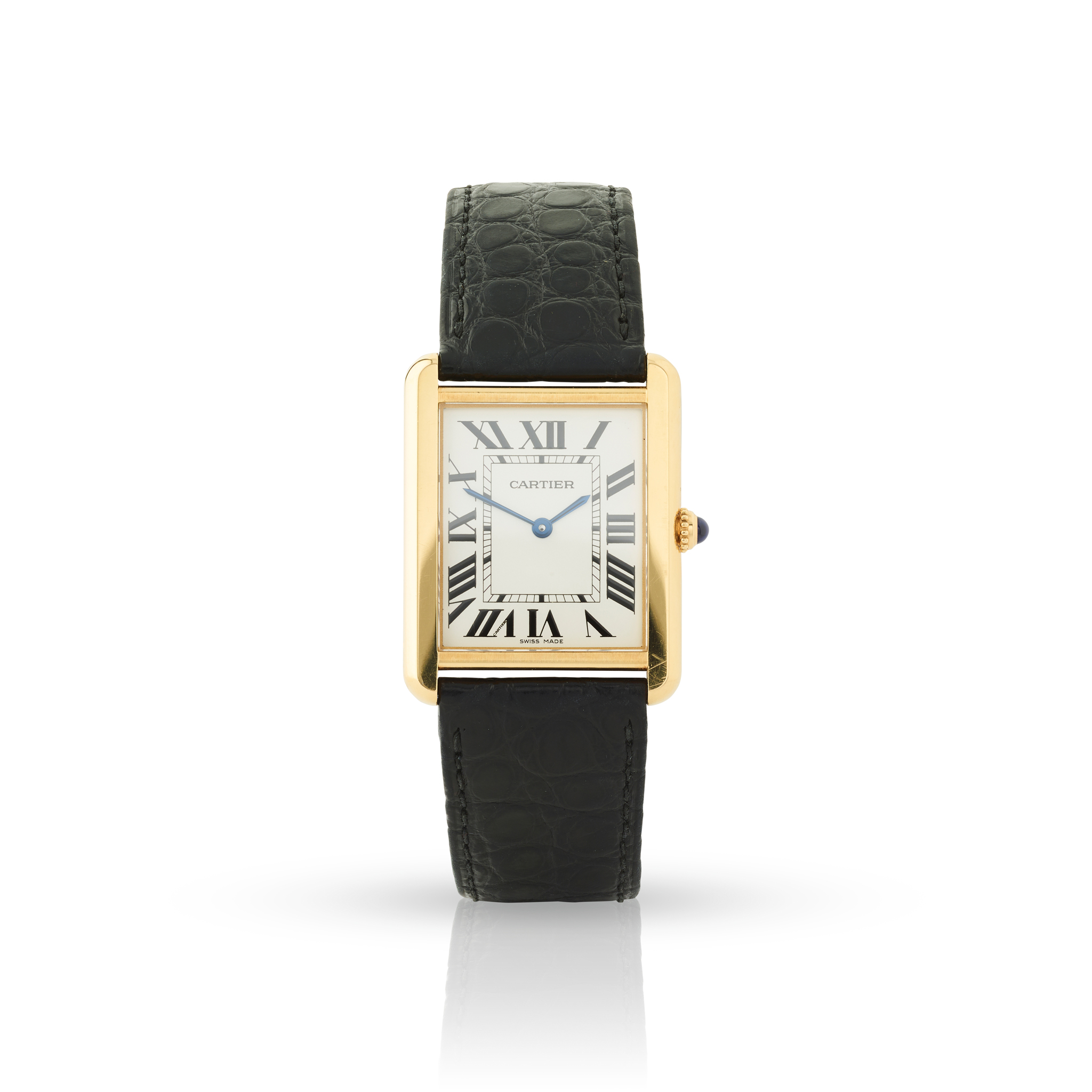 Cartier. An 18k yellow gold and stainless steel quartz wristwatch