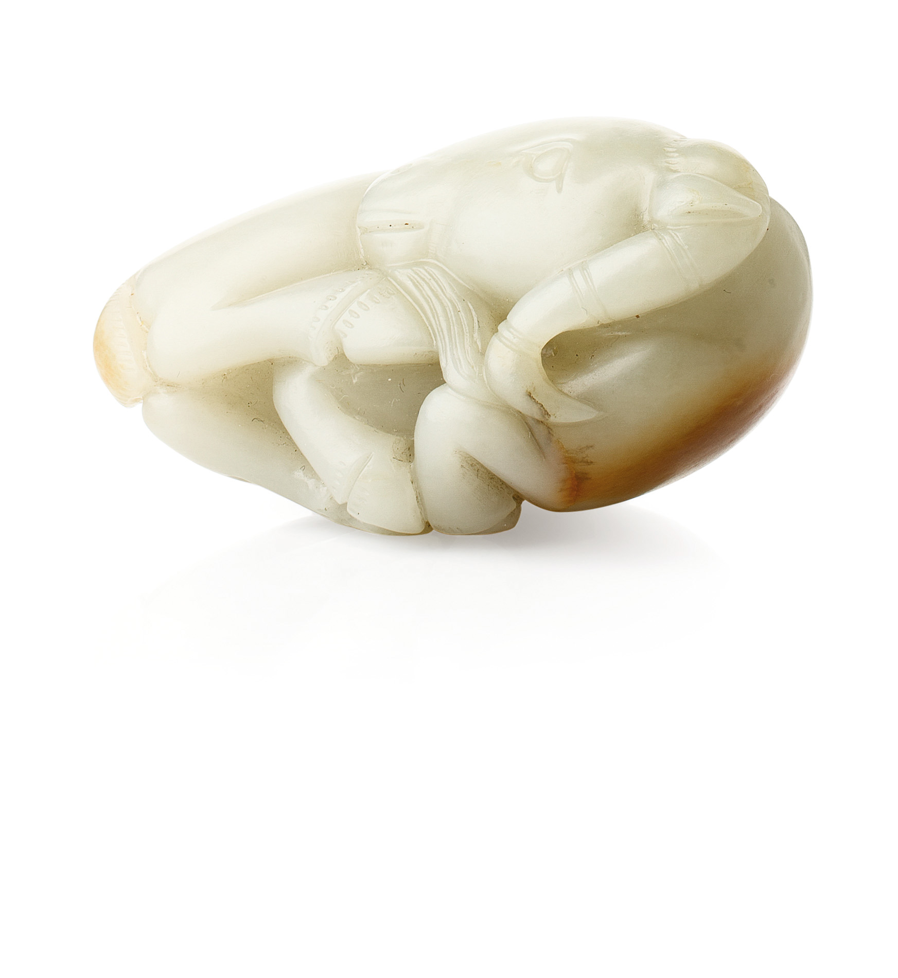 JADE FIGURE OF A RECUMBENT RAM