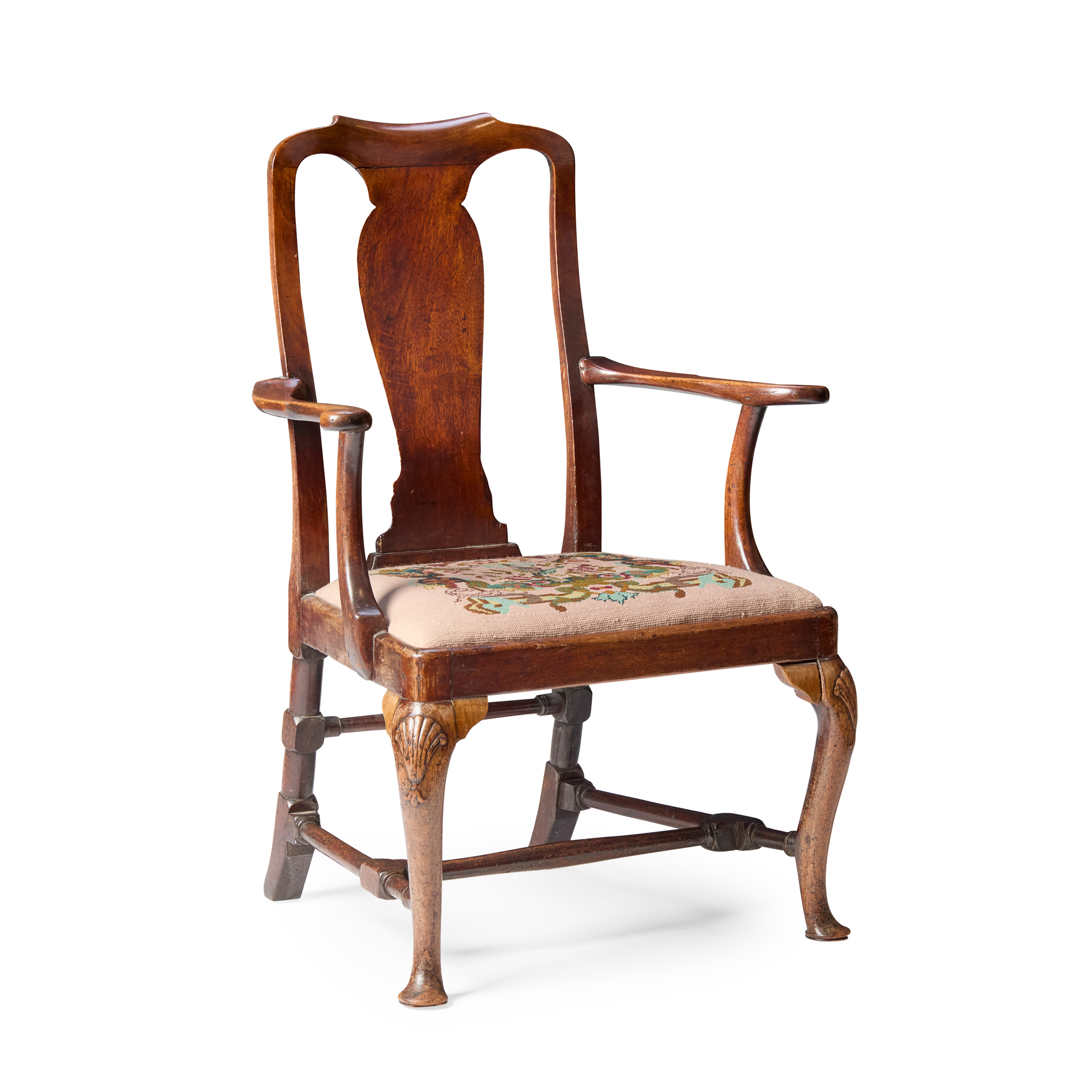 GEORGE II MAHOGANY ARMCHAIR