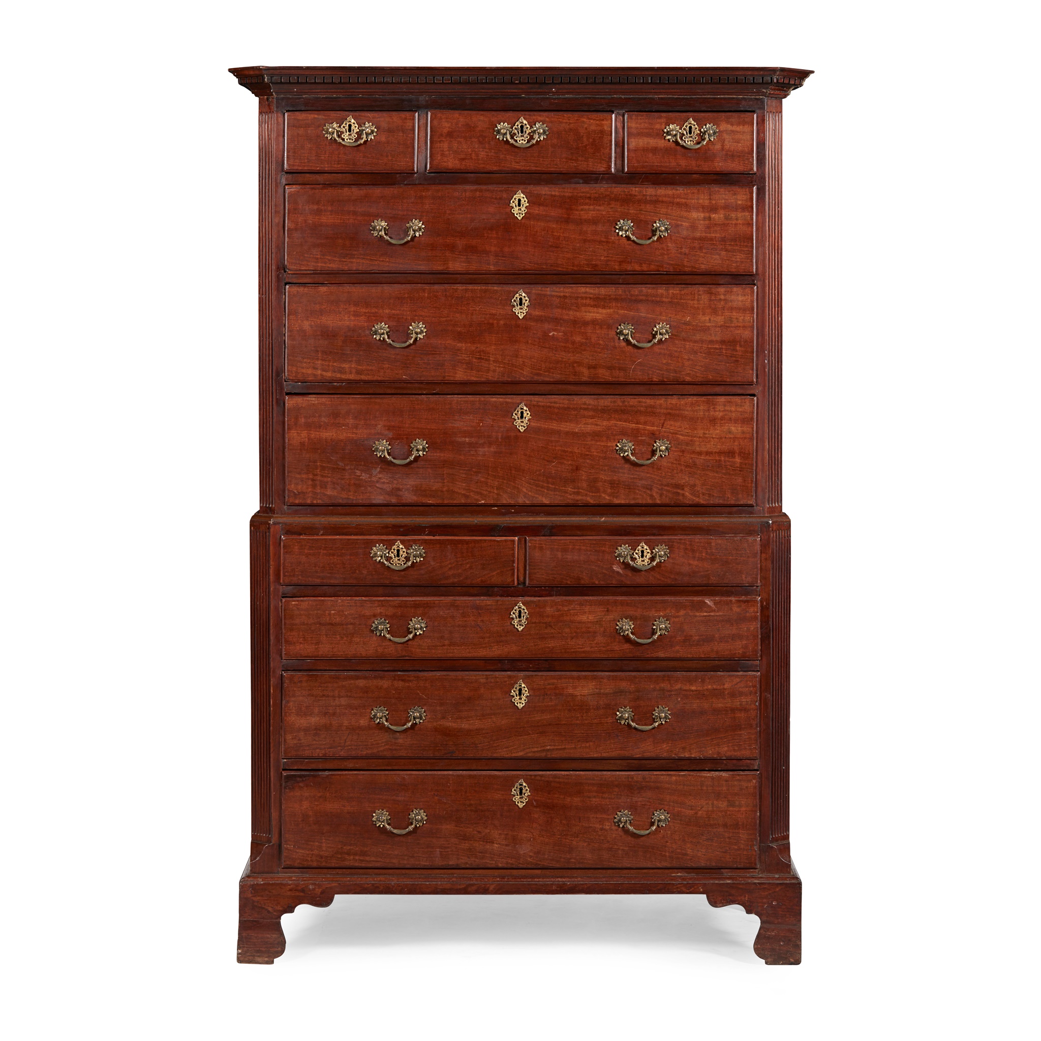 GEORGE III MAHOGANY CHEST-ON-CHEST