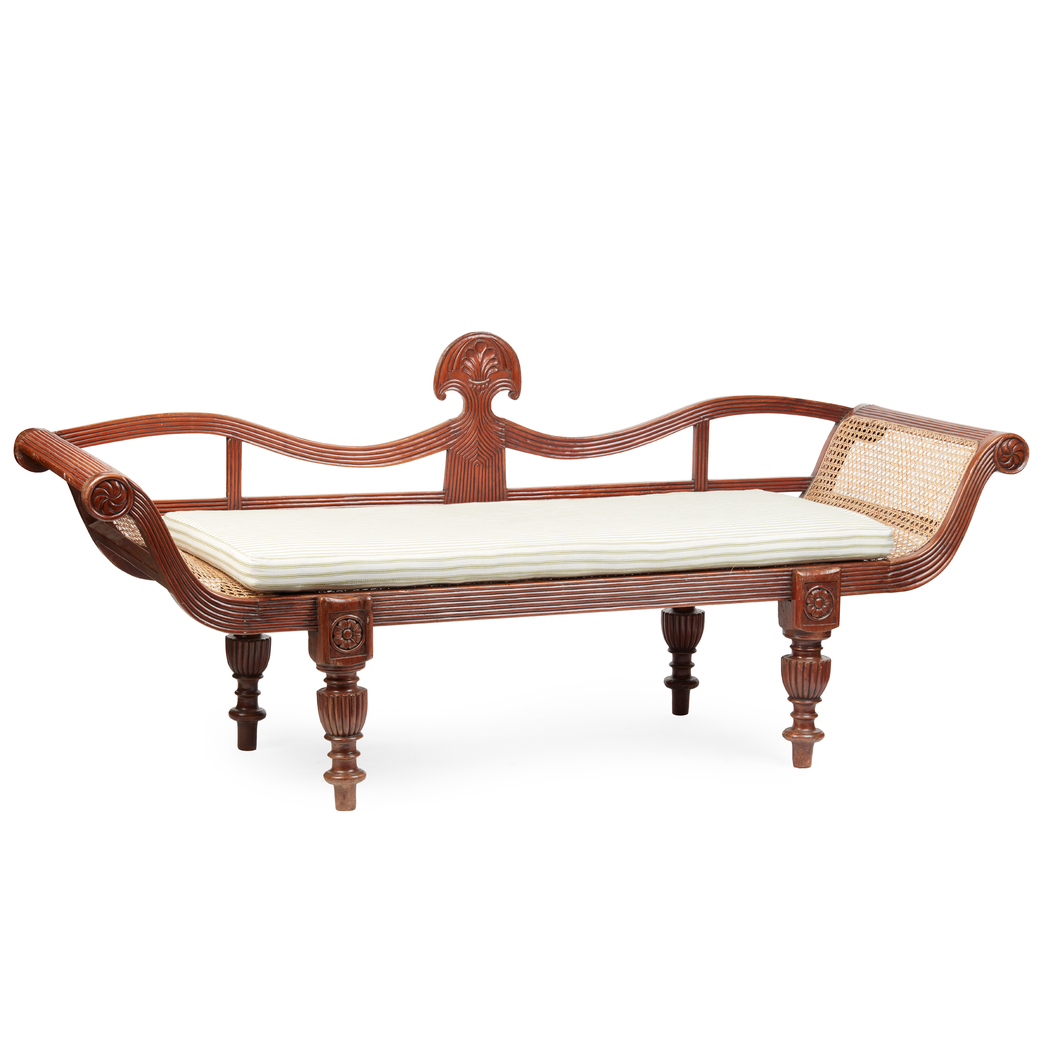 ANGLO-INDIAN CANED HARDWOOD DAYBED