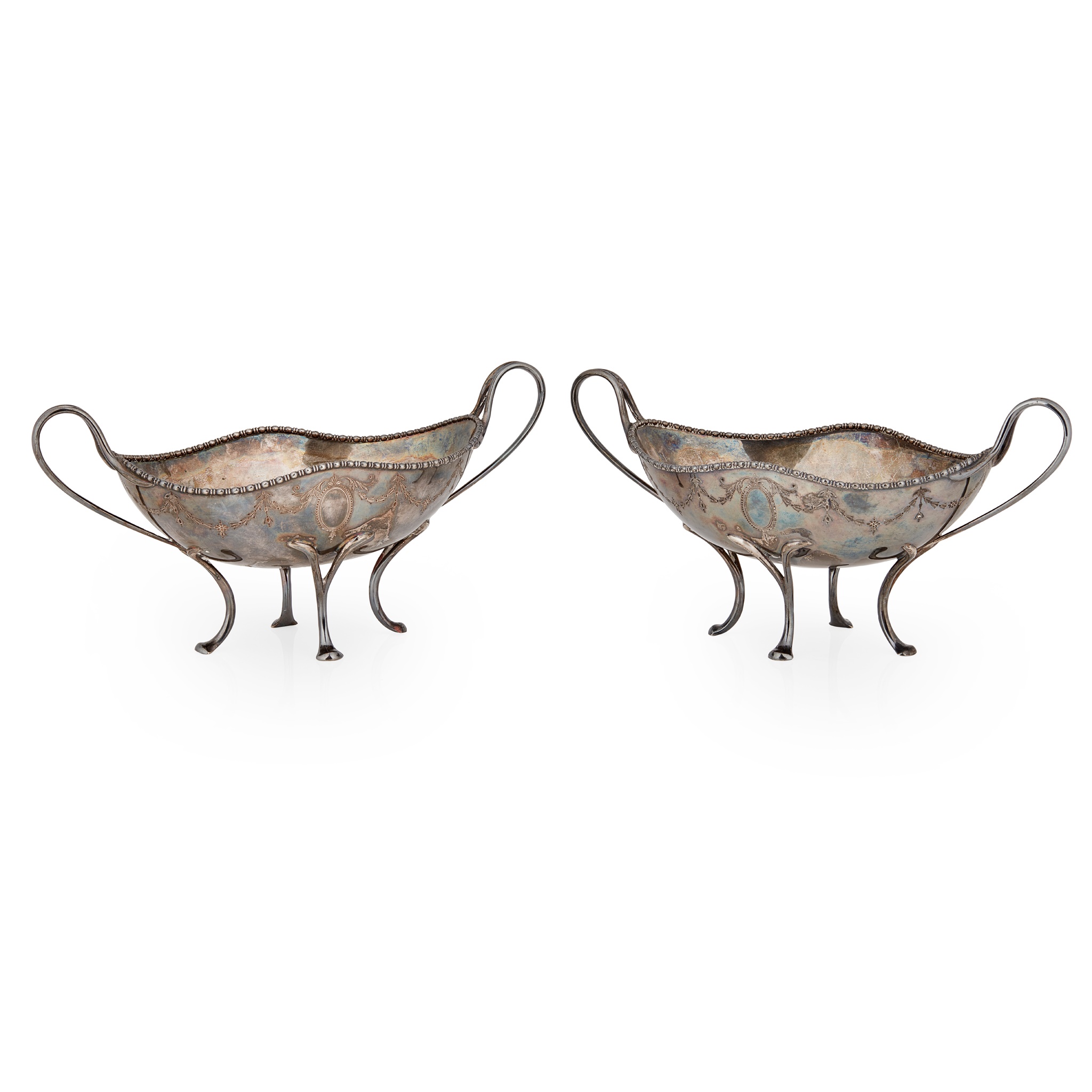 A pair of Edwardian twin-handled baskets