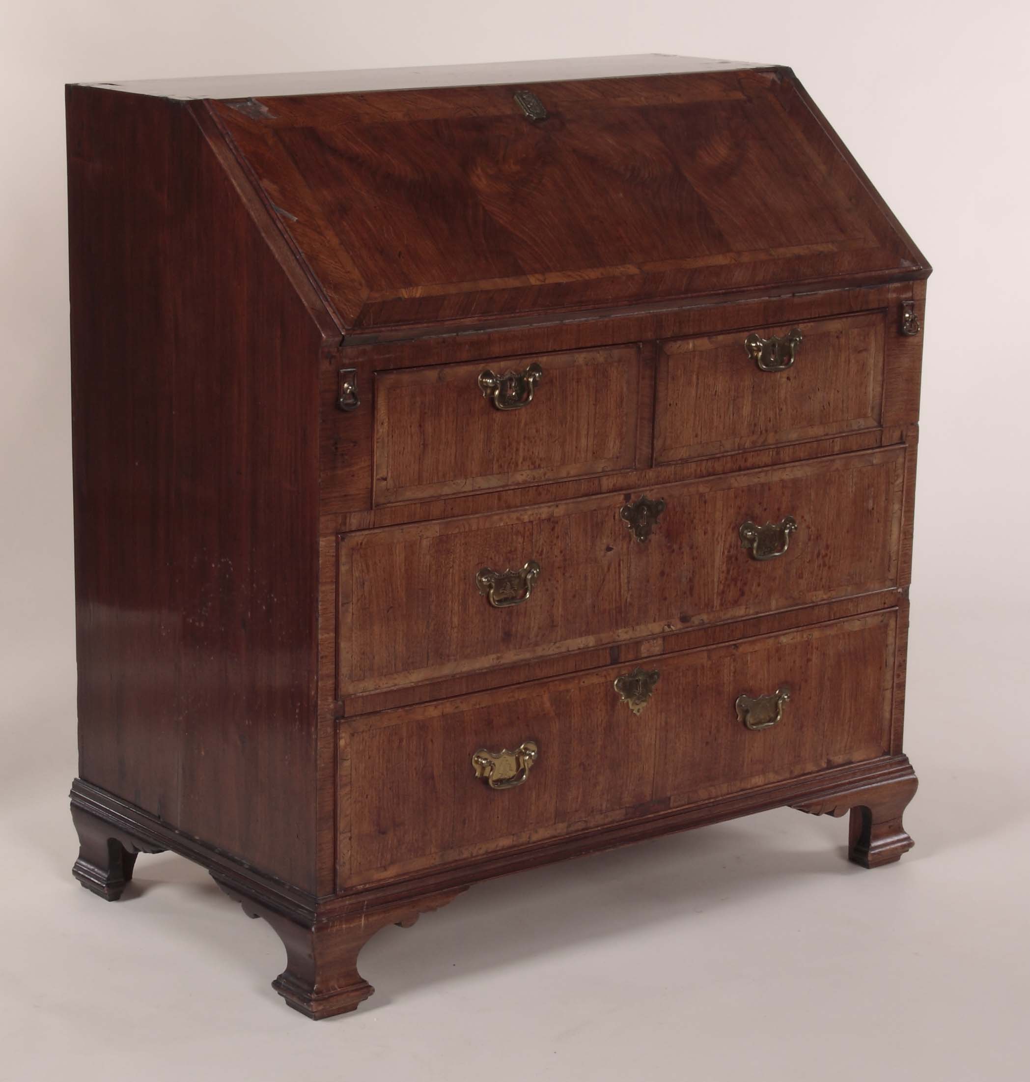 A mid 18th century walnut bureau
