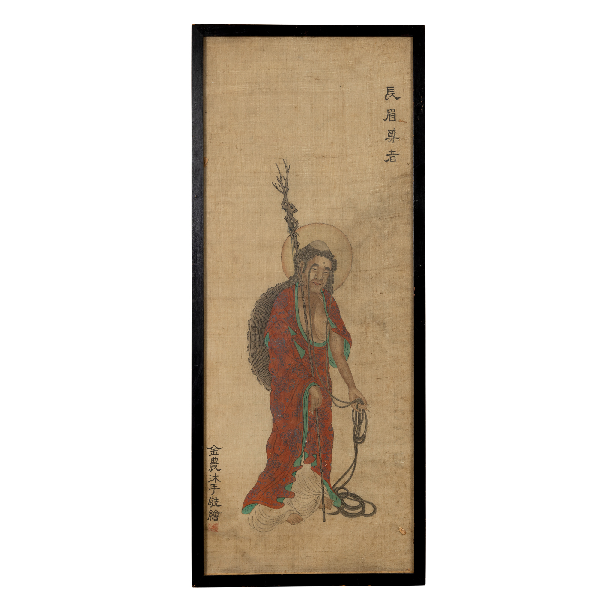 CHINESE INK PAINTING OF ARHAT AJITA