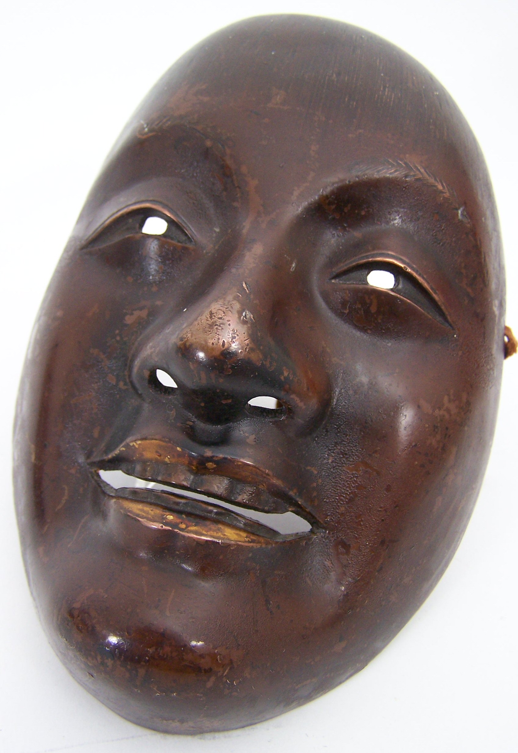 A bronze Japanese noh mask, Meiji period,