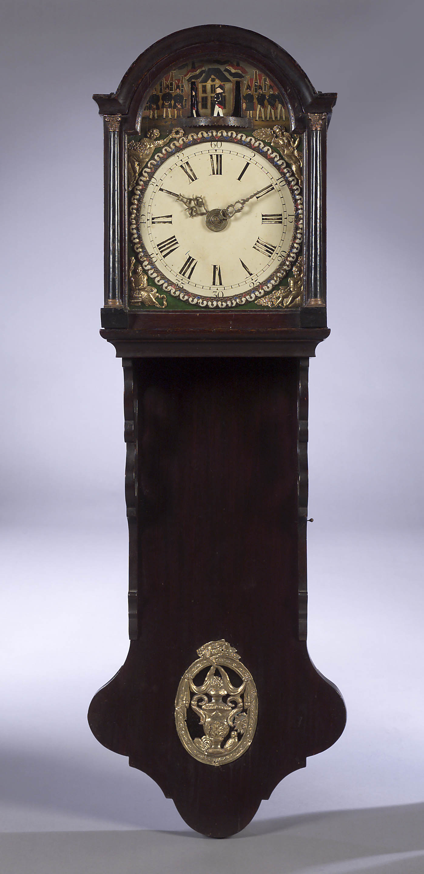 An early 19th century Dutch mahogany Staartklok