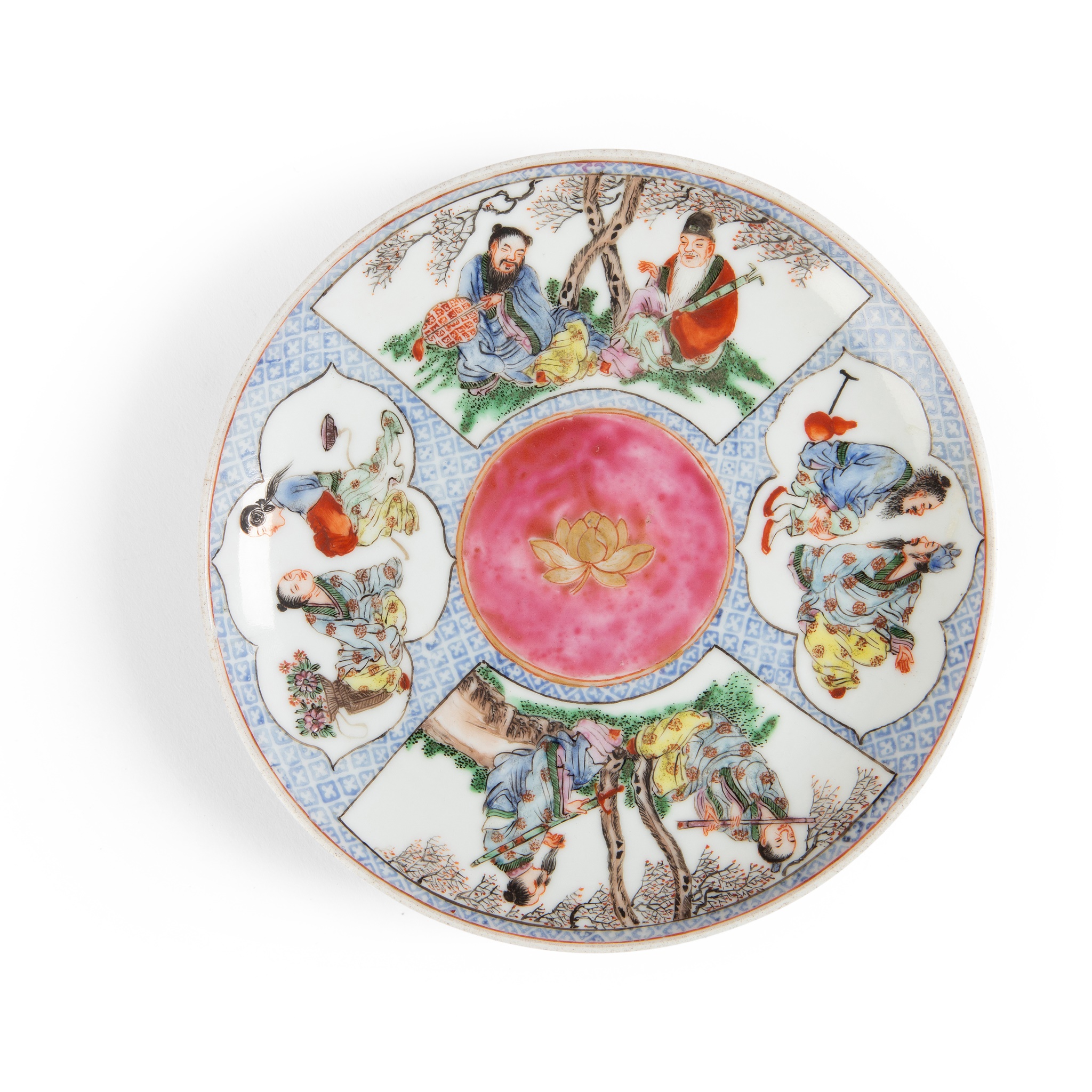 FAMILLE ROSE 'EIGHT IMMORTALS' PLATE
