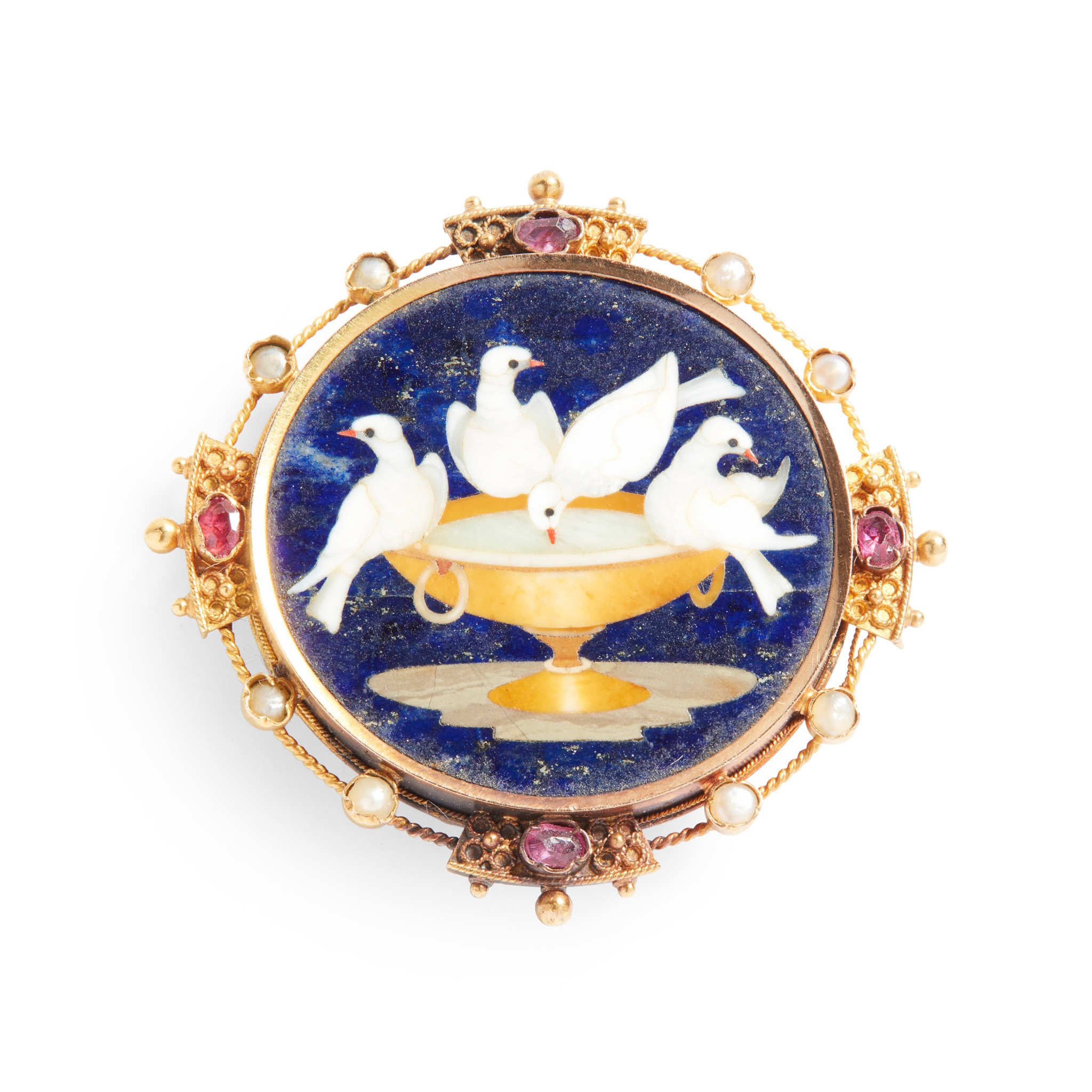 A pietra dura brooch