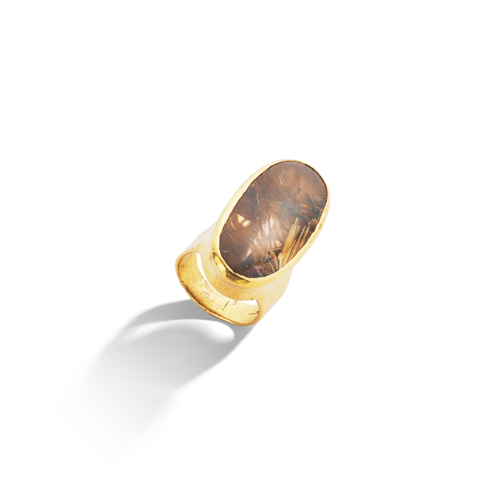 A large rutile quartz cocktail ring
