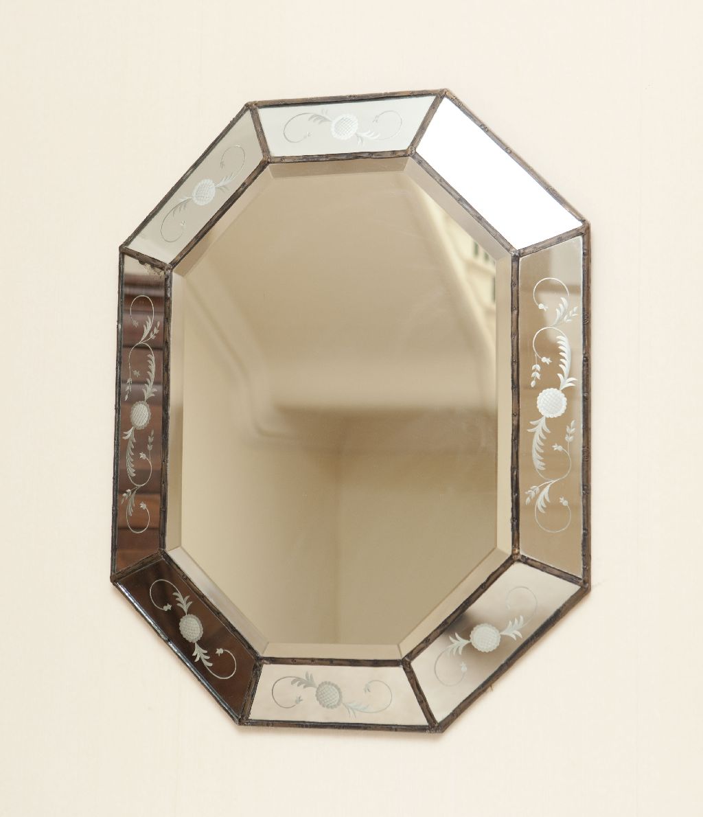 PAIR OF VENETIAN OCTAGONAL WALL MIRRORS