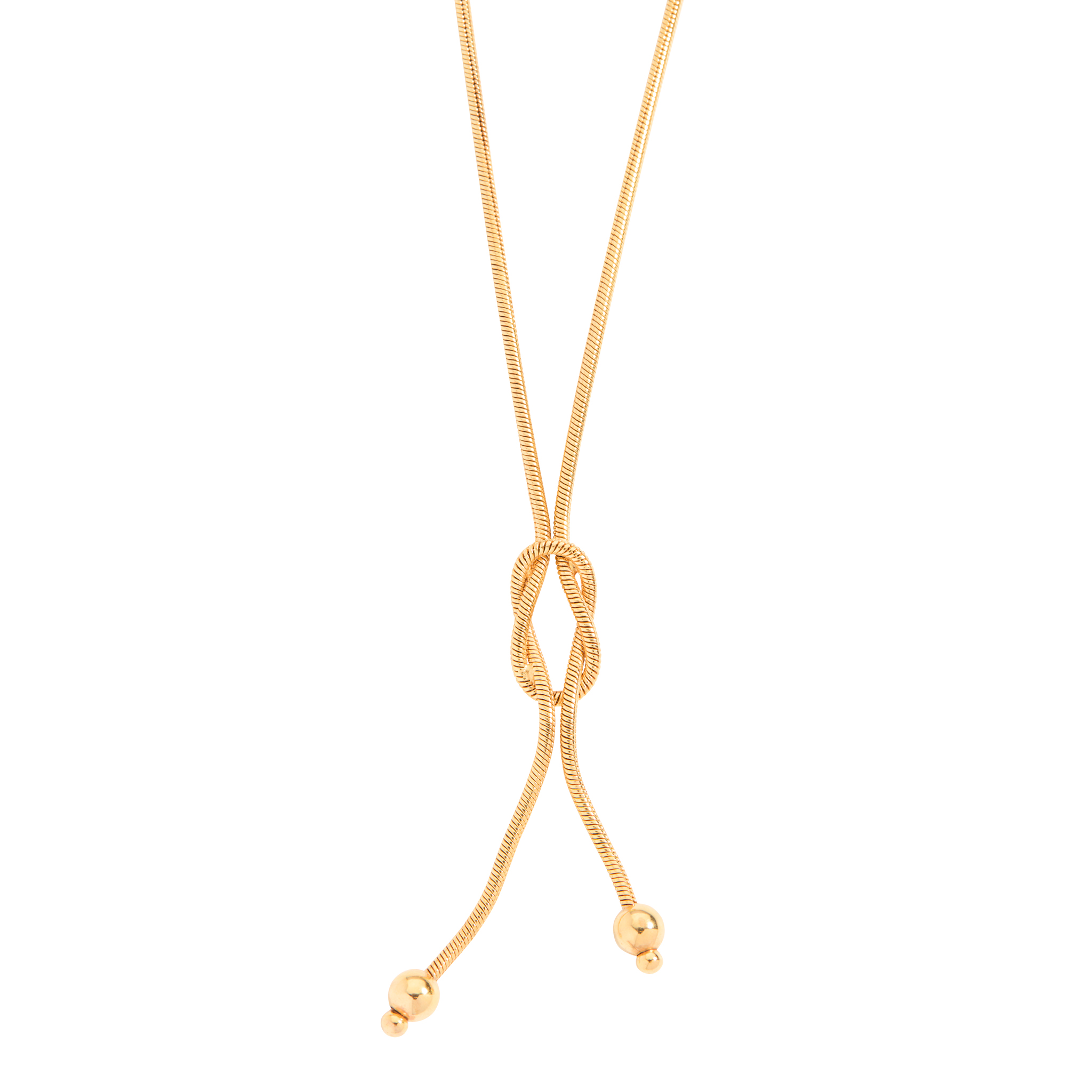 A 9ct yellow gold knot motif necklace