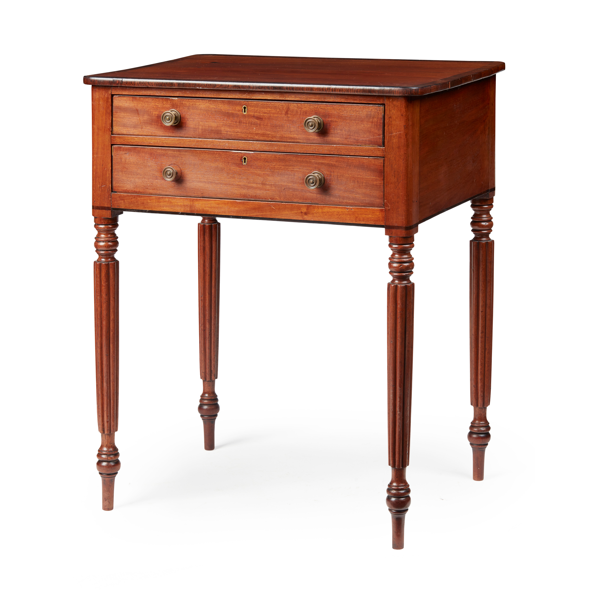 REGENCY MAHOGANY AND GONCALO ALVES LAMP TABLE, IN THE MANNER OF GILLOWS