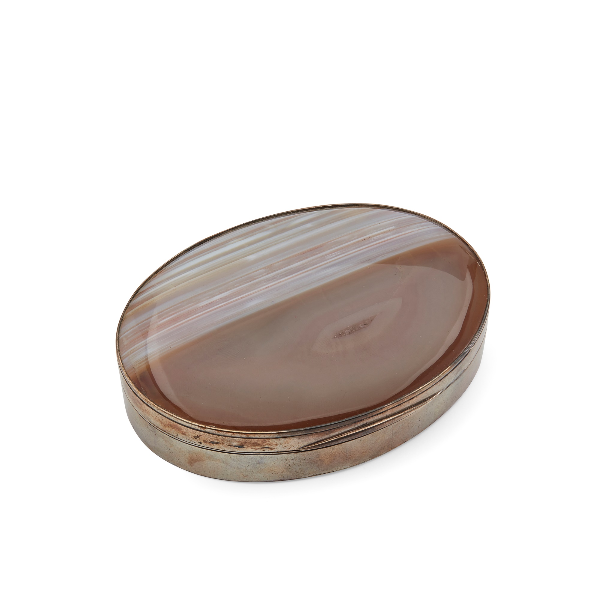 A George III agate set box